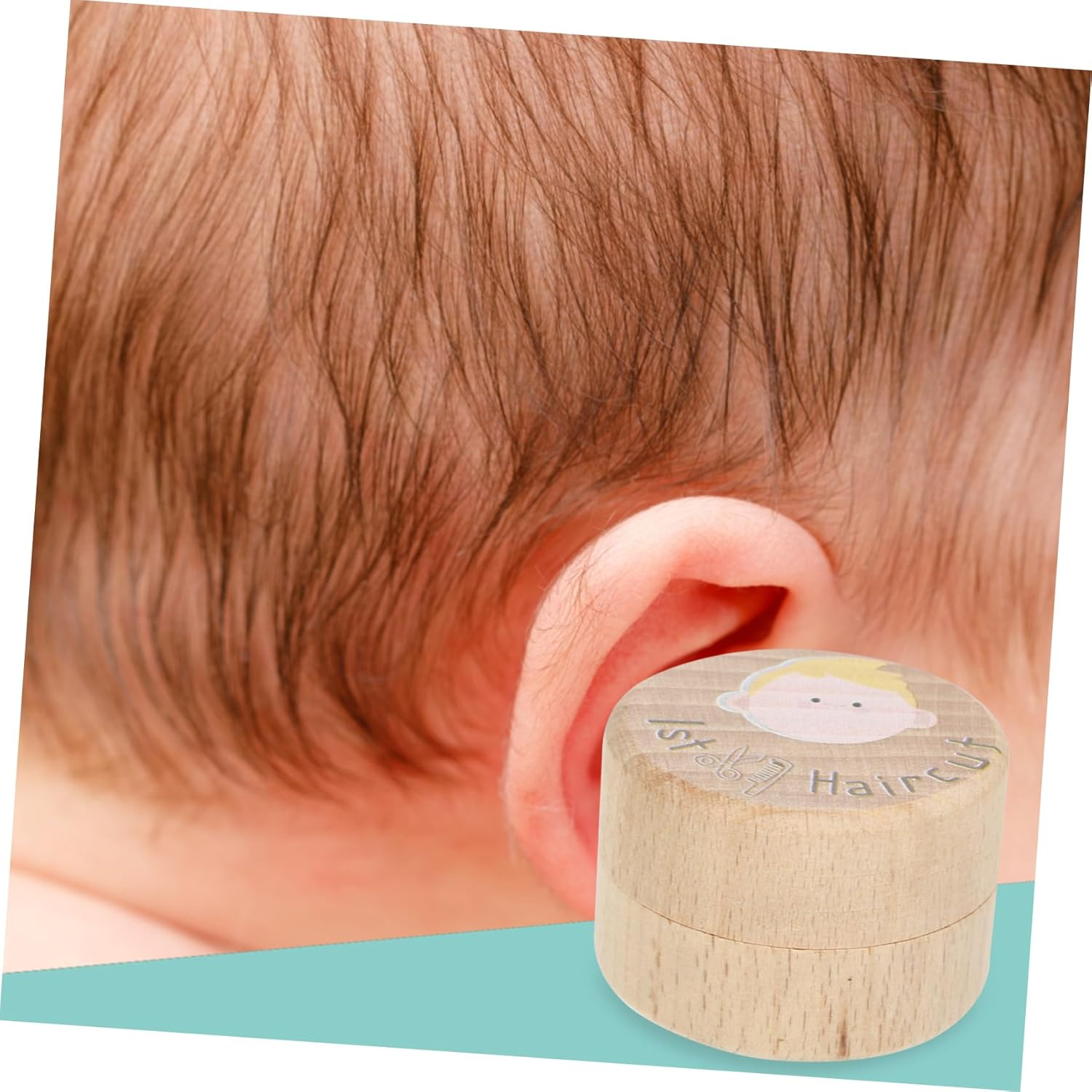 First Hair Keepsake Box Adorable Wooden Haircut Holder for Cherishing Memories for Showers Birthdays Versatile Storage for Treasures image number 4