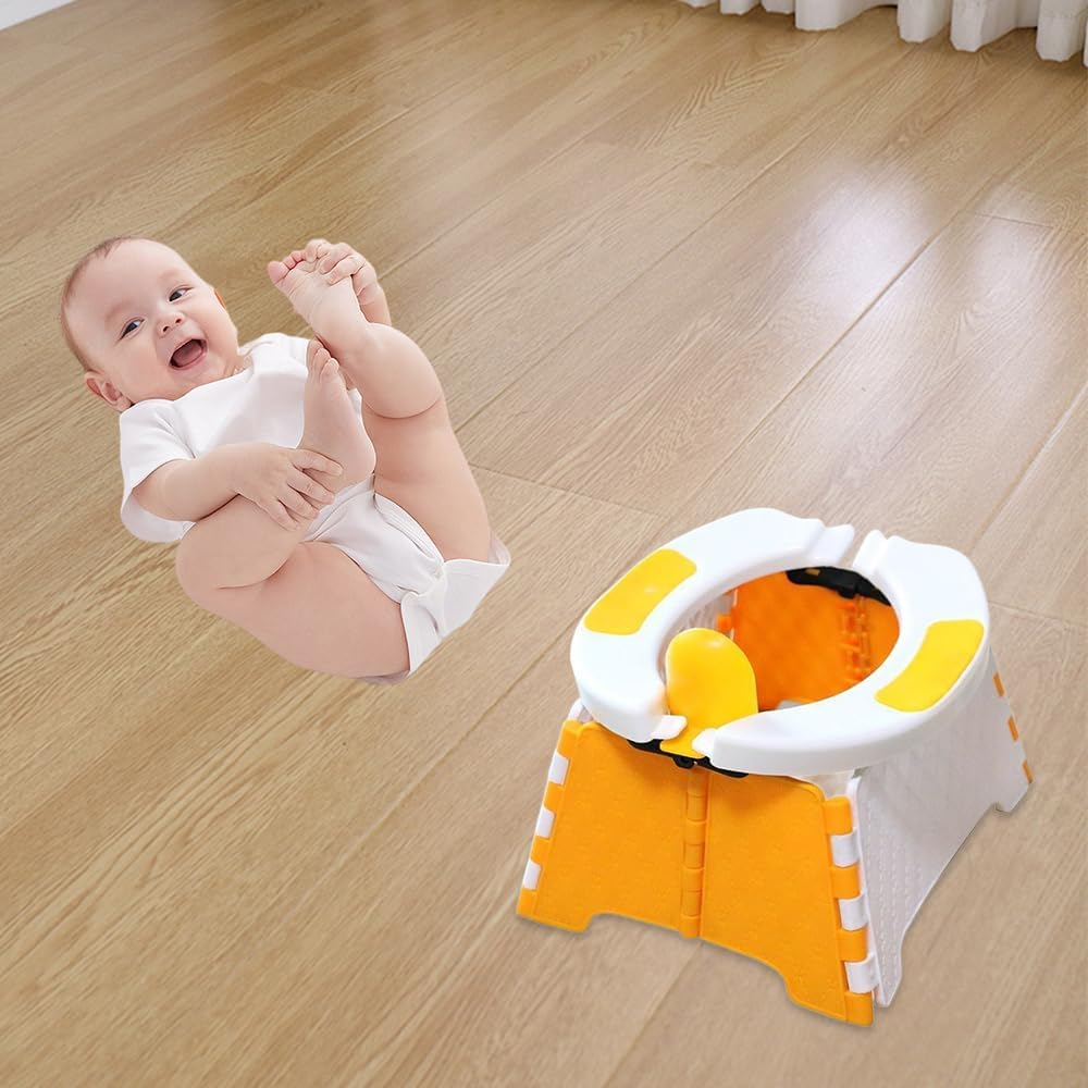 Portable Potty,Foldable Potty Training Seat,Potty Chair,Car Small Toilet,Kids Oldable Urinal,With 30Pcs Trash Bag,For Home, Car, Outdoor,Indoor,Travel, Picni (Orange) image number 4