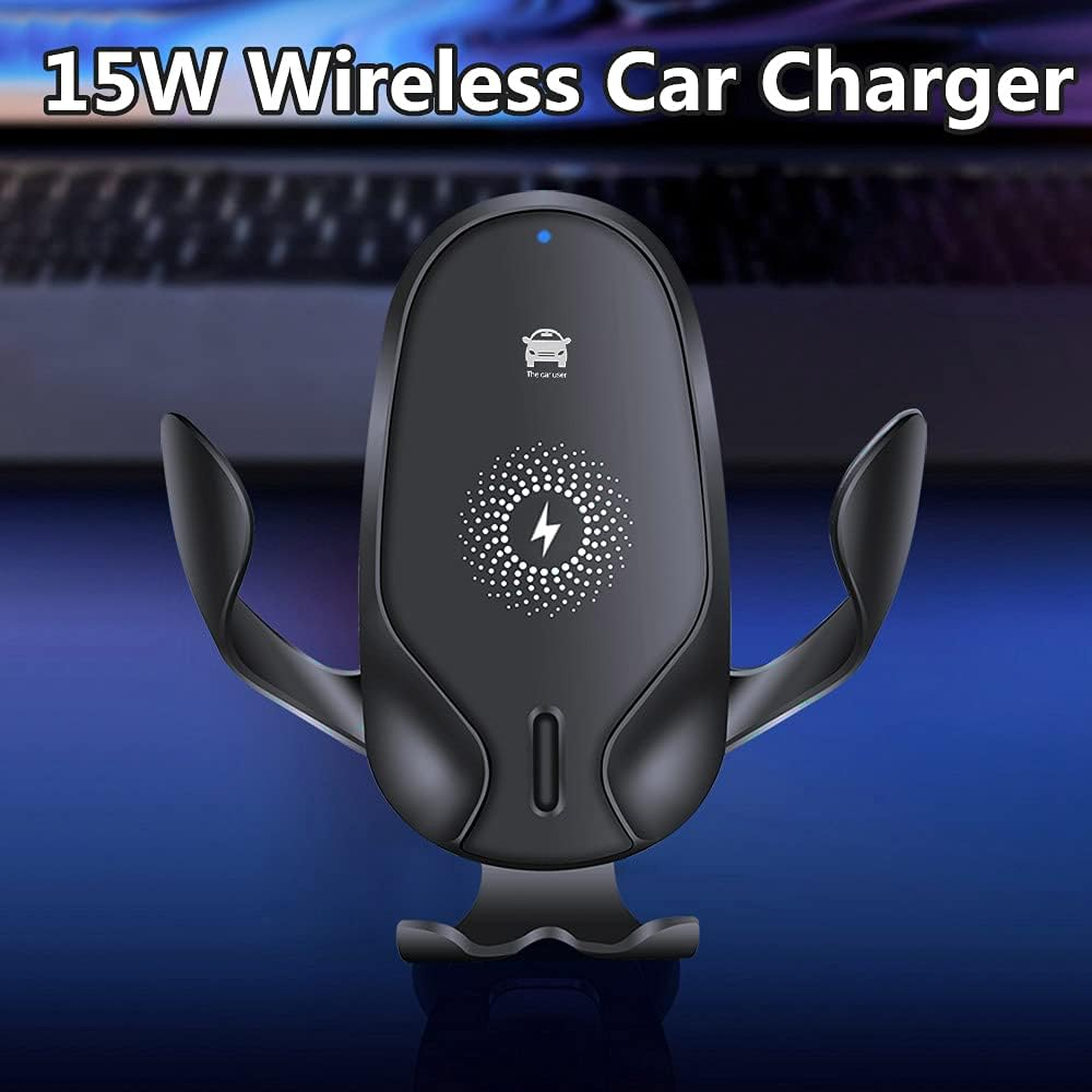 Wireless Car Charger,15W Qi Fast Charging Auto Clamping Car Charger Phone Mount， Windshield Dashboard Air Vent Phone Holder for Various Smartphones image number 6