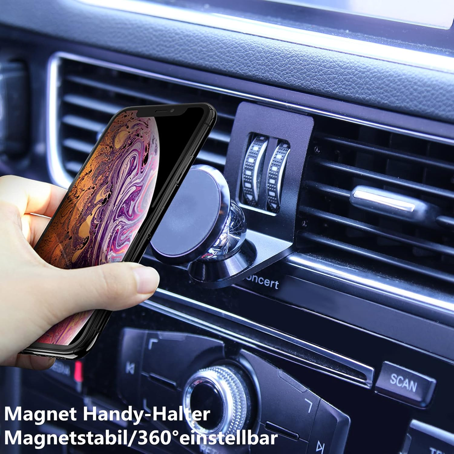 Car Mobile Phone Holder Compatible with Audi Q5 8R and SQ5 Suitable for Smartphone and GPS with Magnetic Mobile Phone Holder 360 Degree Adjustable Viewing (Black)