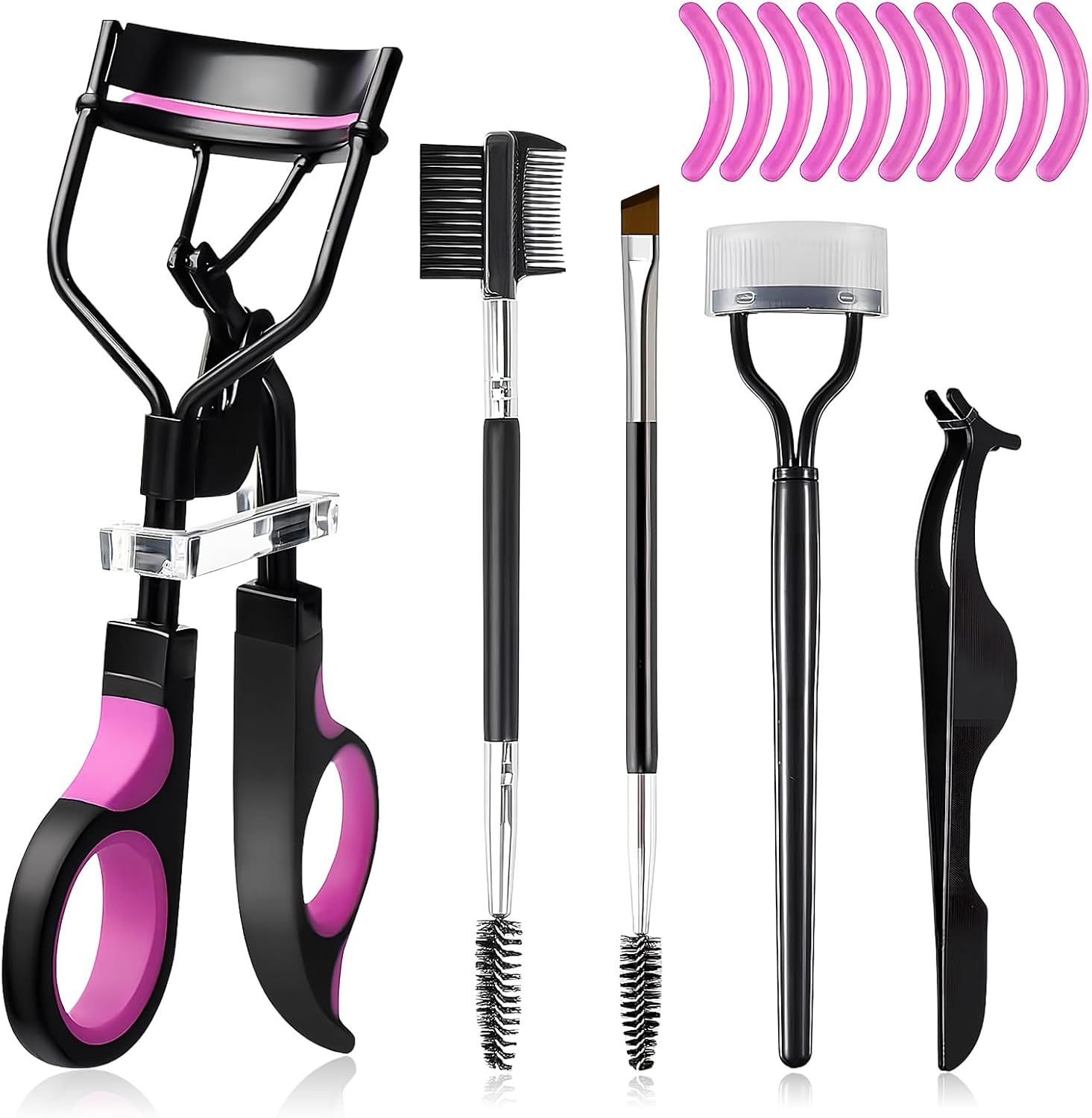 Professional Eyelash Curler Kit for Women, Durable Eyelash Curler, Make up Tool, Eyelashes with 10 Pieces Silicone Refill Pads and Beauty Eyelash Brush, Suitable for All Eye Shapes image number 2