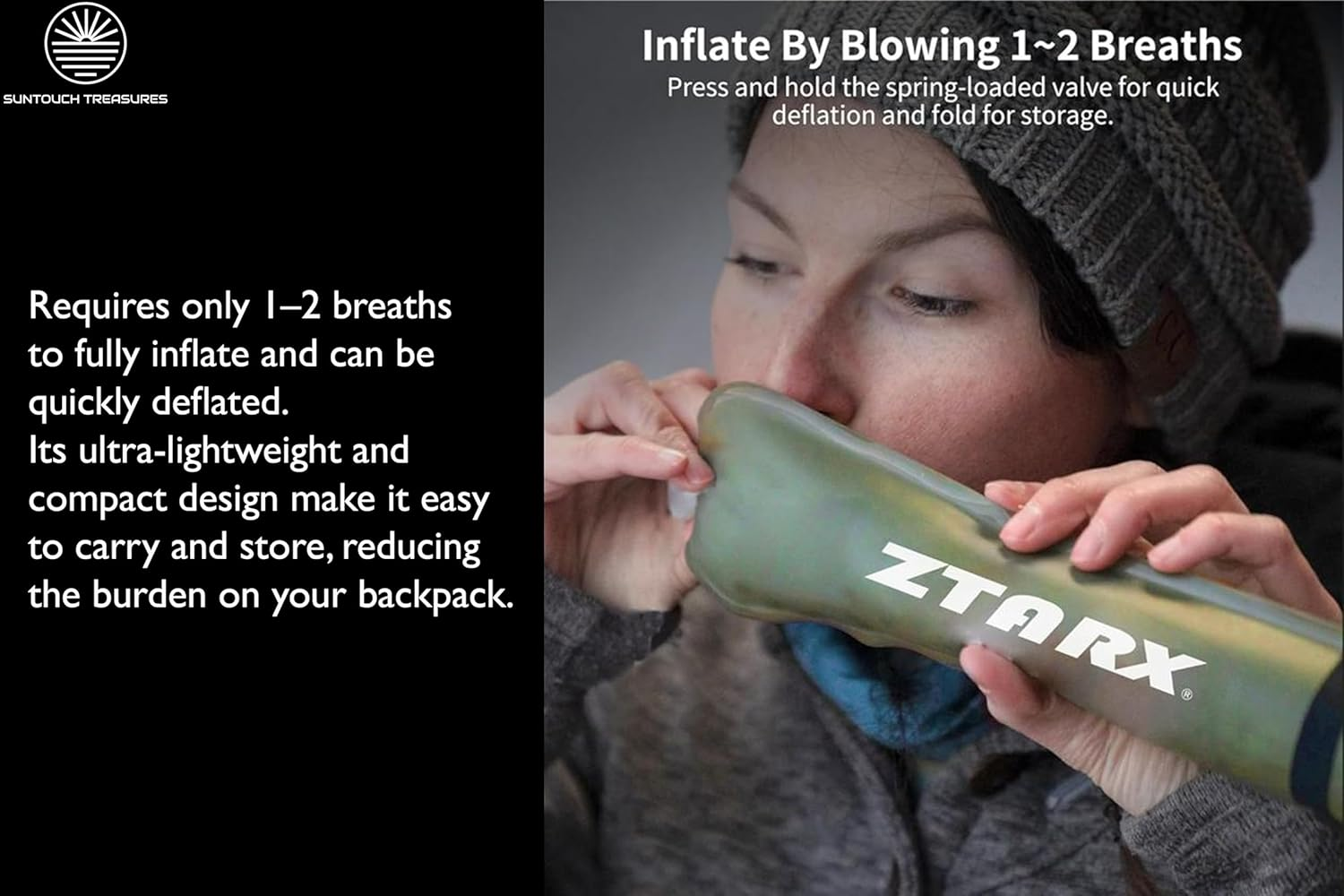 Inflatable Solar Tube Lantern &ndash; Solar and USB Rechargeable, 4 Lighting Modes, IP66 Waterproof Light Bar with Power Bank, Portable Tent Light for Outdoor Camping, Hiking and Emergency Use Indoor