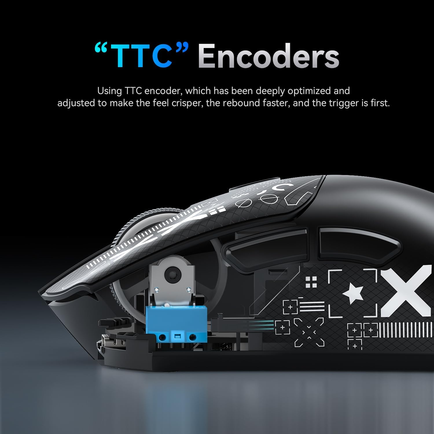 ATTACK SHARK R1 59G Superlight Mouse with Adhesive Tape, Pixart PAW3311 Gaming Sensor, BT/2.4G Wireless/Wired Gaming Mouse, 6 Adjustable DPI up to 18000, 65 Hours Battery (Black) - Black image number 3