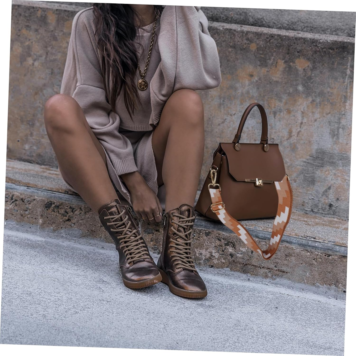 PERSELOSO Shoulder Bag Strap Wear Resistant Handbag Chain for DIY Replacement Purse Handle Durable and Versatile Belt with Buckles for Easy Installation