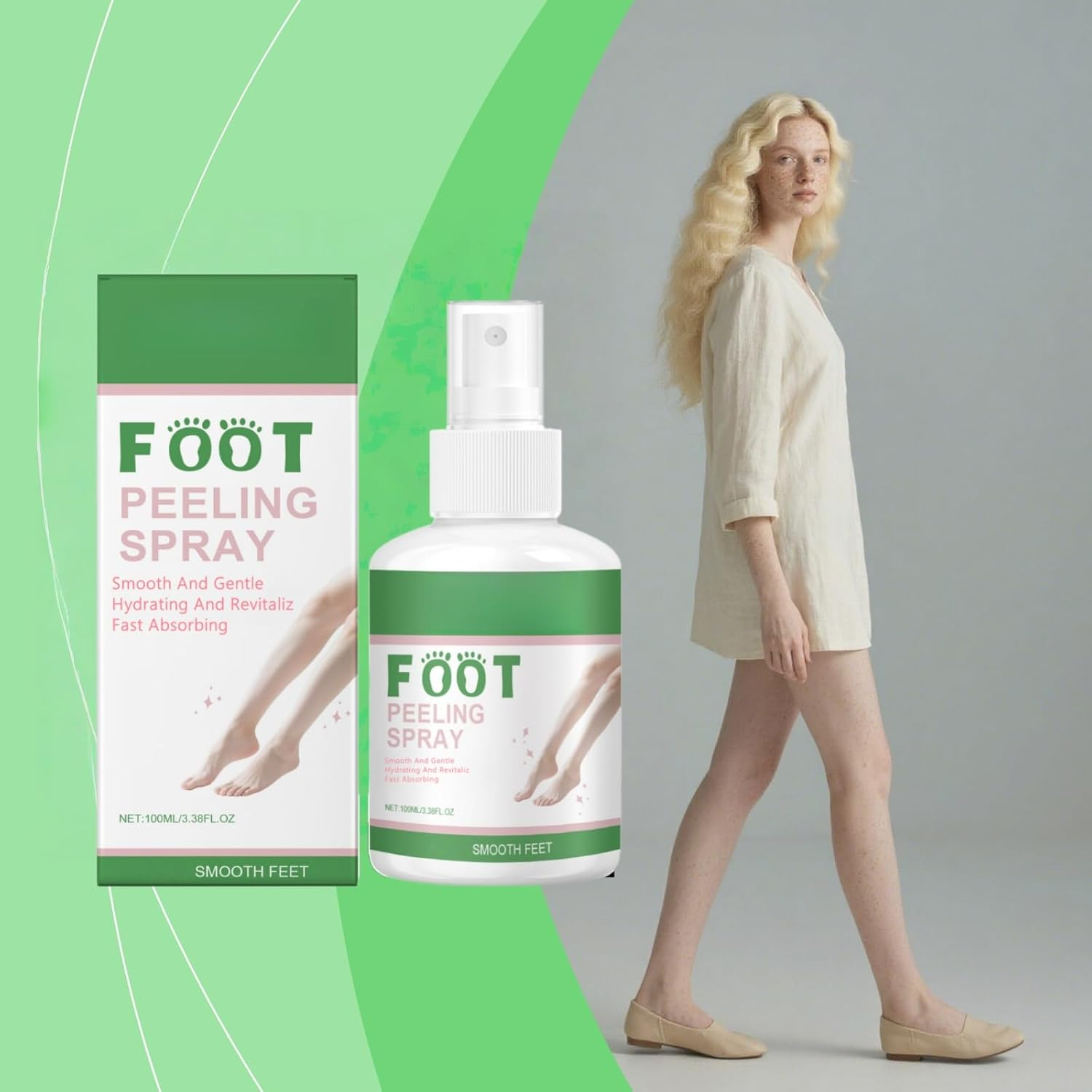 Tea Tree Foot Peeling Spray， Foot Lotion & Cream for Dry Cracked Feet/Heels, Scrubber Dead Skin Remover, Feet Callus Remover Gel, Hydrating & Exfoliating Care for Women (1) - 5 image number 4