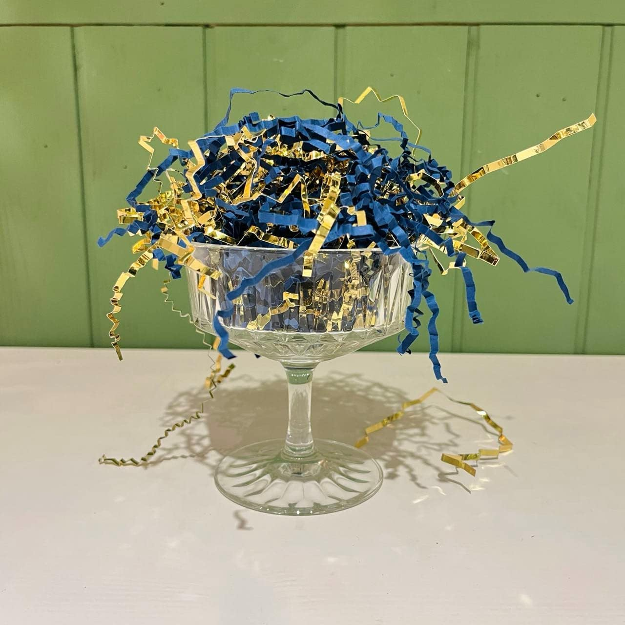 Crinkle Cut Paper Shred Filler (1/2 LB) for Valentine'S Day Gifts Craft Diy'S Packaging, White & Gold Shredded Paper for Gift Box, Wrapping & Basket Filling for Christmas, Halloween & Wedding Decorations (White & Gold） image number 5