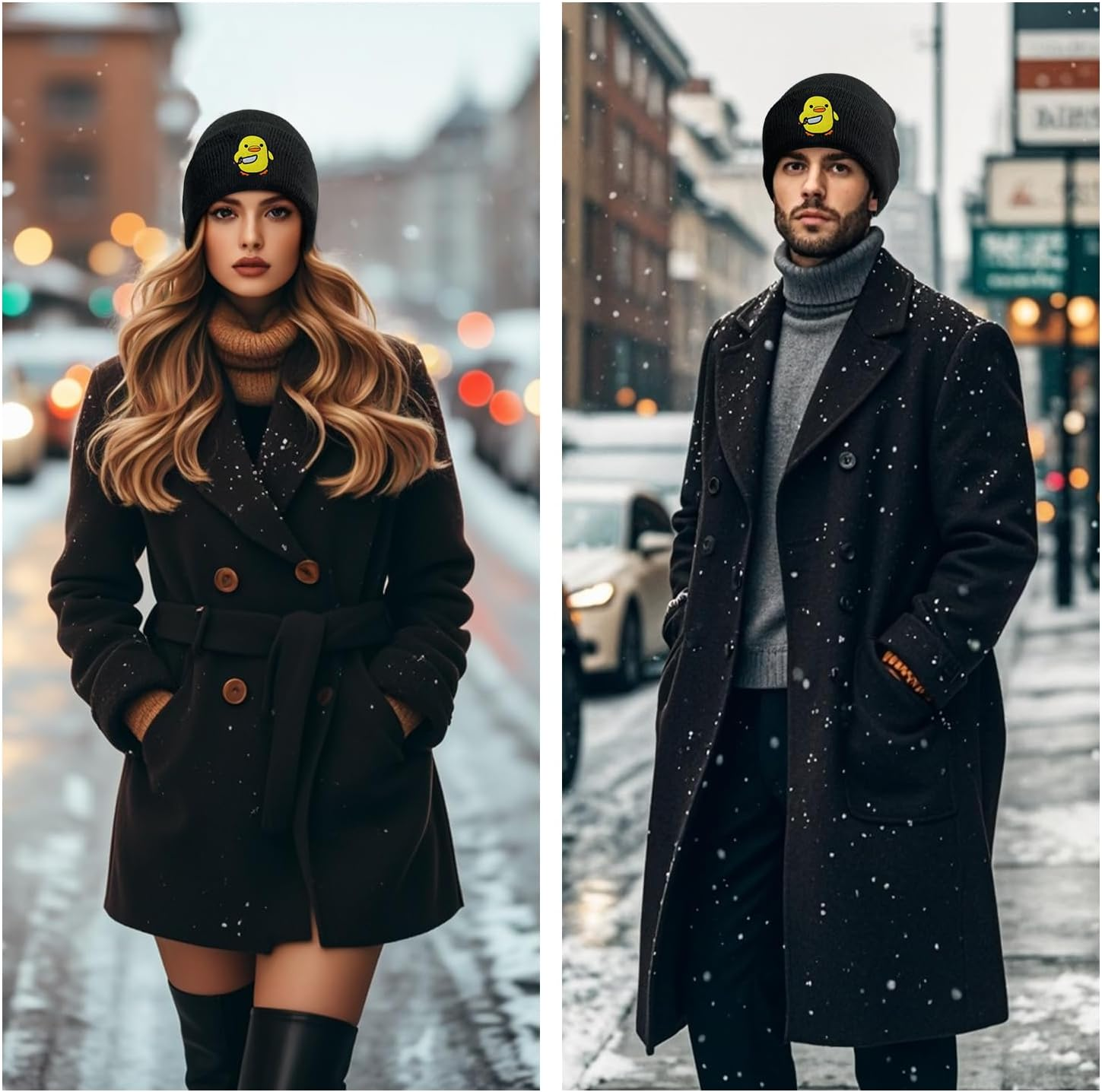 SHUNLCD Funny Cool Beanies Cute Gothic Emo Knit Hat for Men and Women