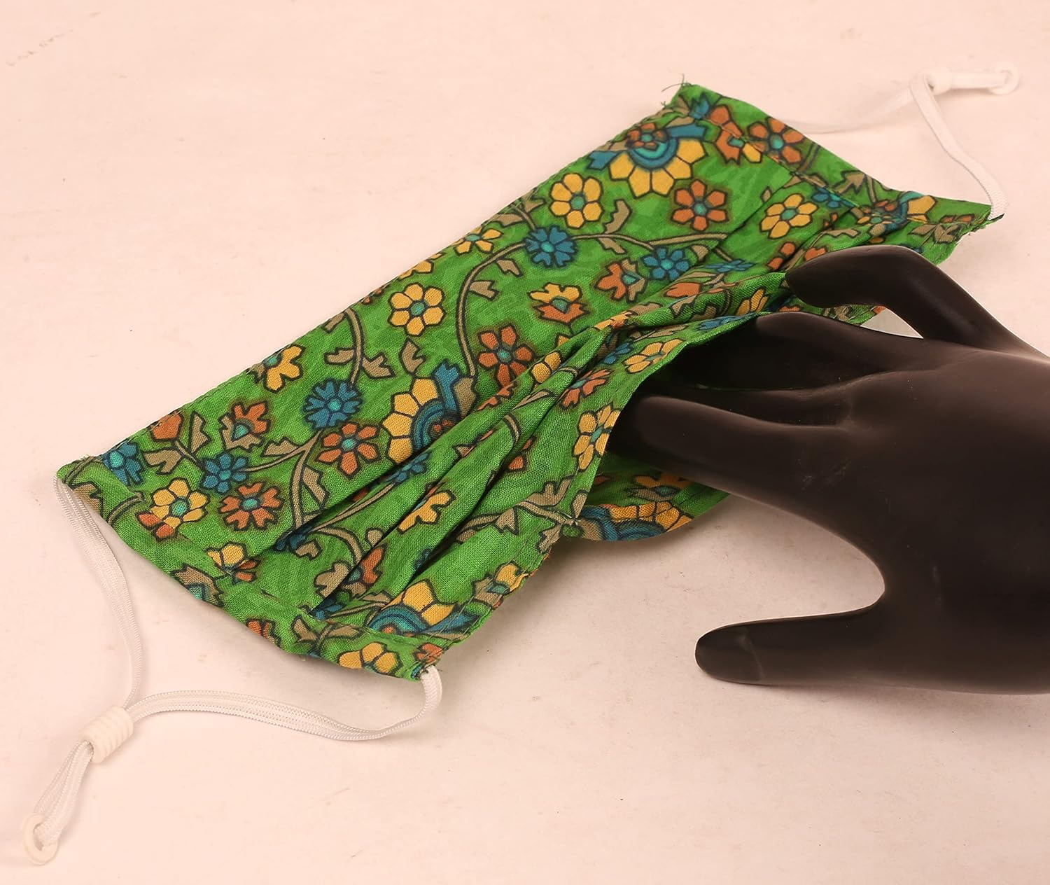 Touchstone Floral Fabric Adjustable Filter Pocket Nose Bridge Double Layer Anti-Pollution Smog Smoke Cold Cough Protective Cotton Face Mask Reusable Washable for Men, Women. image number 4