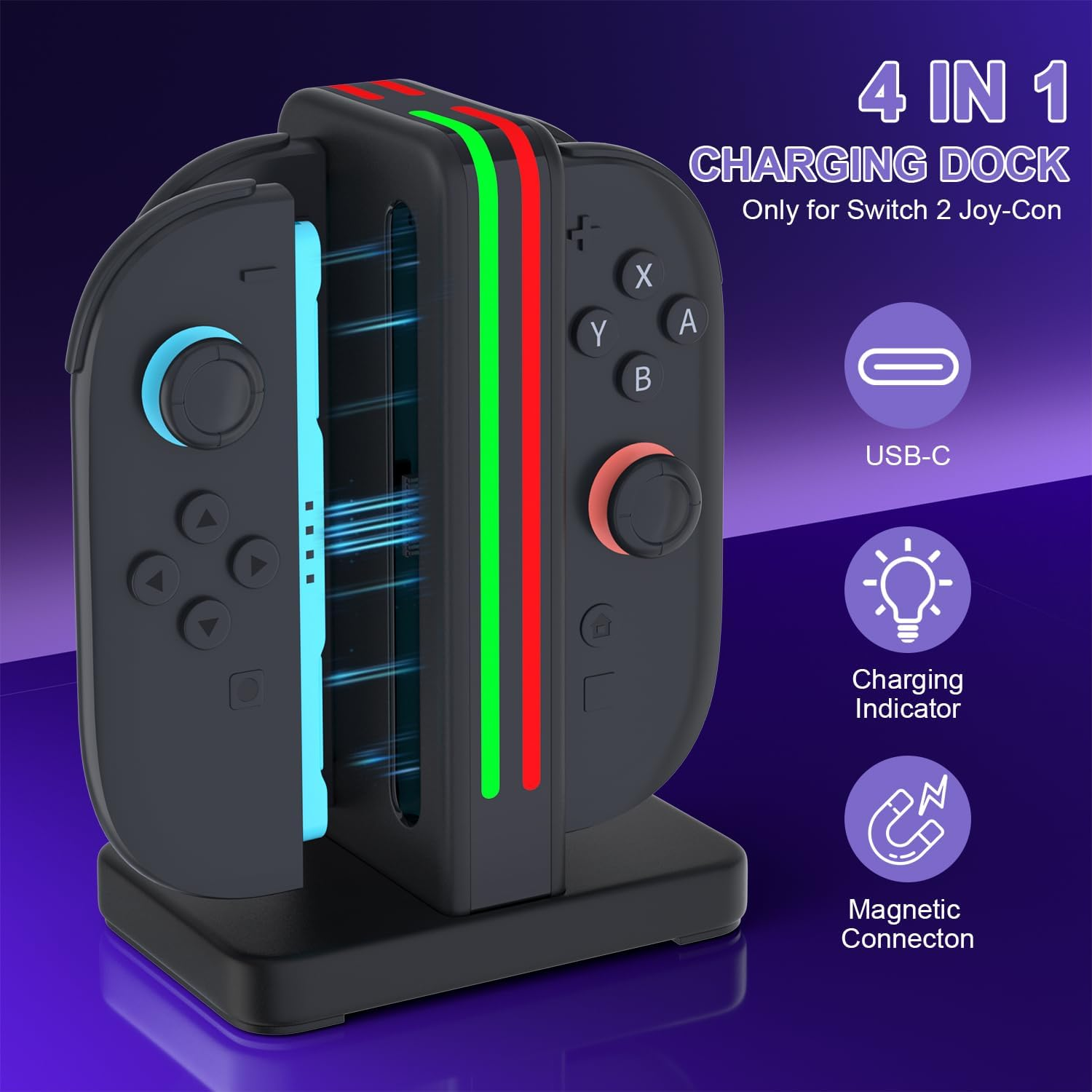 Switch 2 Joycon Charging Dock for Nintendo Swich 2 Joy-Con（Only Fit Switch 2）