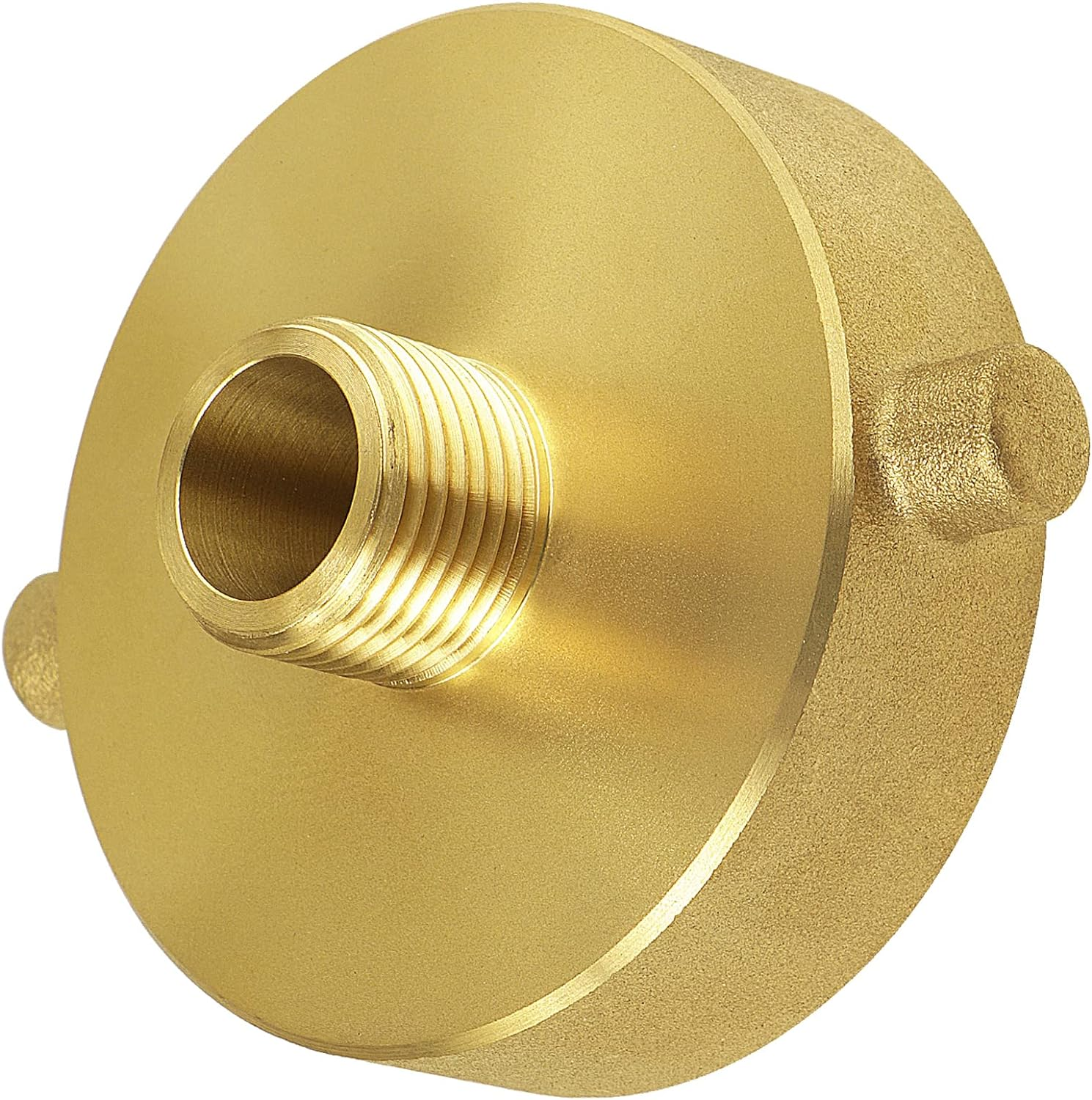 NOVINO Fire Hydrant Hose Adapter 2-1/2" NST/NH Female X 3/4" GHT Male, Brass Fire Hydrant Adapter to Garden Hose