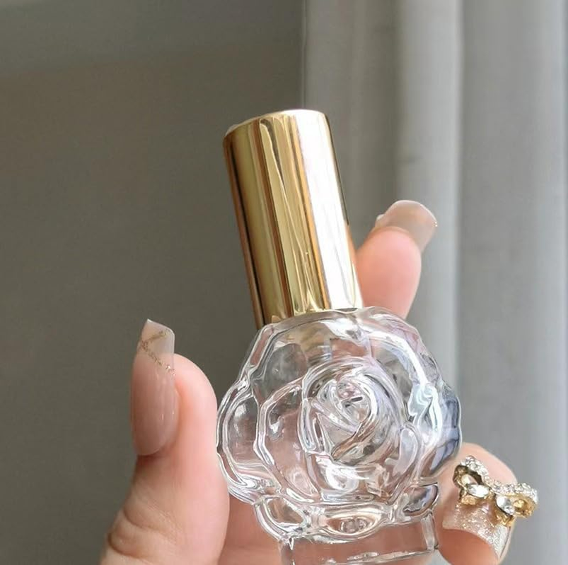 NOIAFZY 8PCS 10Ml Rose Flower Perfume Spray Bottles, Leak-Proof Travel-Size Glass Atomizer Containers with Floral Design image number 3