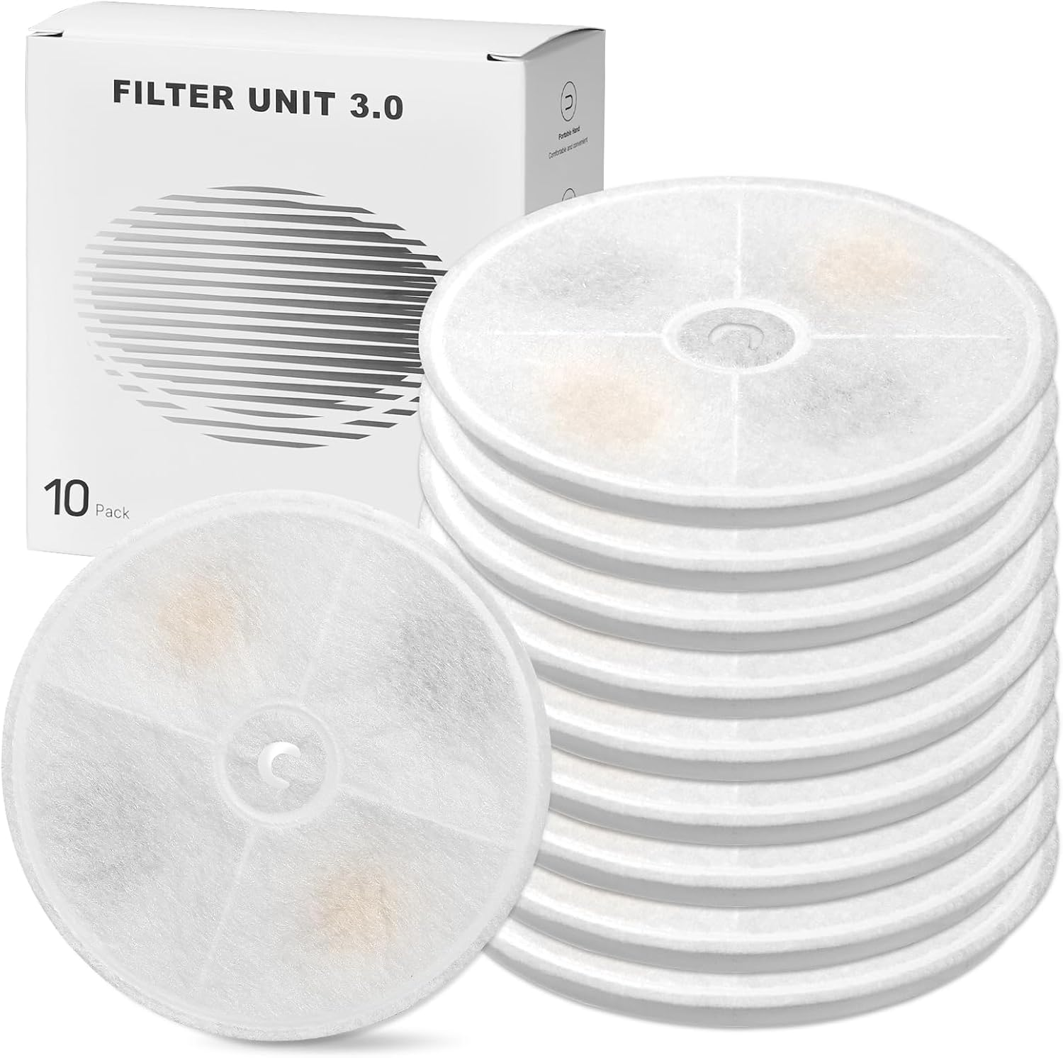 Upgraded Filter Units 3.0 for PET Cat Water Fountains E Versweet 2S/3/3 Pro,E Versweet Solo/Solo SE, Replacement Filters (10 Pcs) image number 4