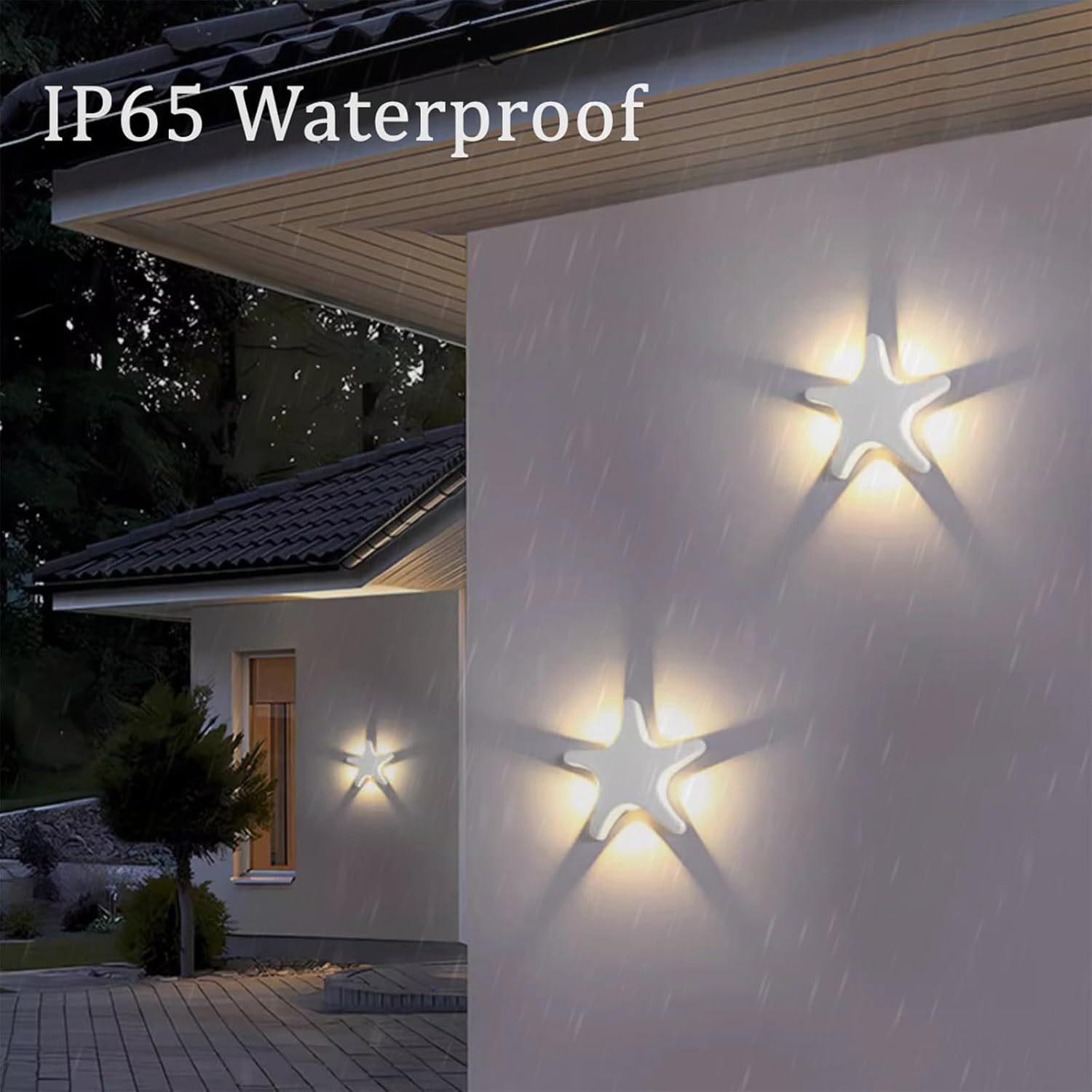 LED Outdoor Wall Light IP65 Waterproof Wall Lamp Starfish Wall Sconce Modern Outside/Indoor Aluminum Natural Star Elements Walkway Garden Children'S Room 3000K/4000K/6500K (White,White Light) XXZ image number 5