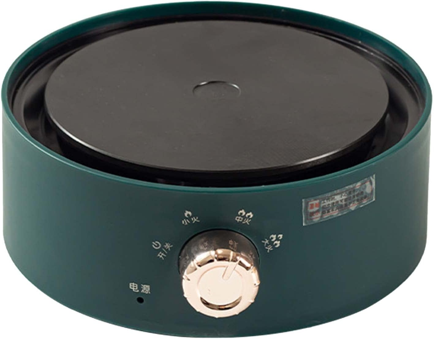 Electric Mini Stove, 360 Degree Vertical Heating Safe Portable Countertop Hot Plate Efficient for Tea (Green) - White image number 5