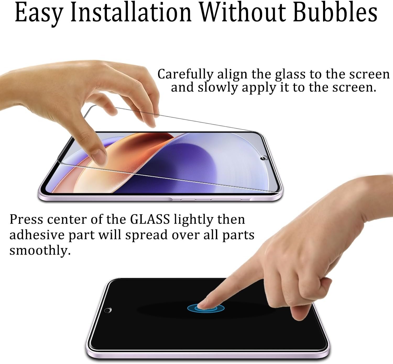 KATIN [2+2 Pack] Screen Protector for Samsung Galaxy A36 5G Tempered Glass with Camera Lens Protector, 9H Hardness, Easy to Install, Bubble Free, anti Scratch image number 3