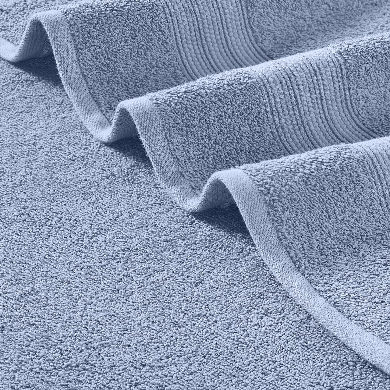 Modern Threads Amaris 6-Piece Reversible Yarn Dyed Jacquard Towel Set - Bath Towels, Hand Towels, & Washcloths - Super Absorbent & Quick Dry - 100% Combed Cotton, Denim