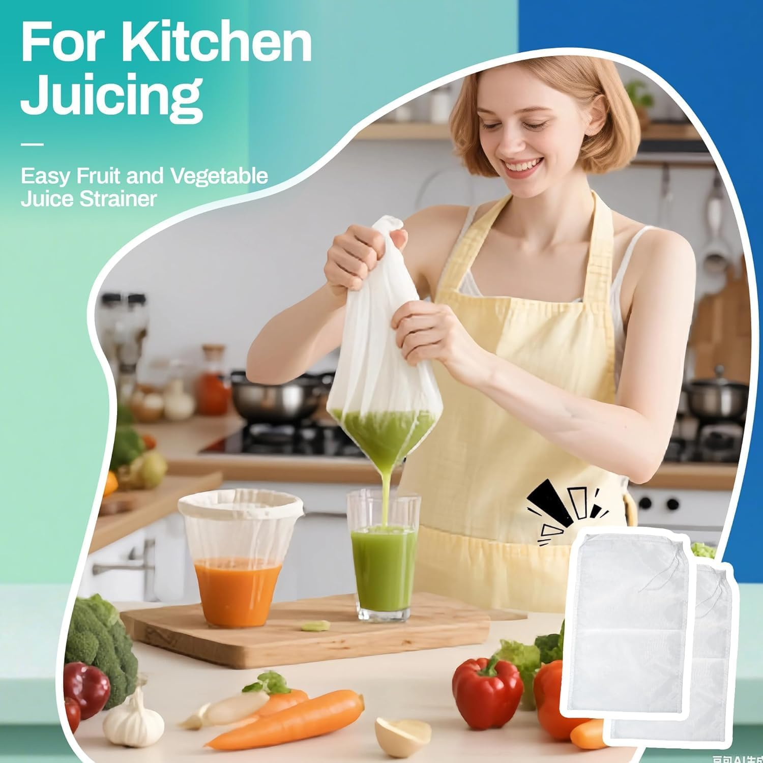 6 Pack Cheese Cloth Cheesecloth for Straining, 8&rdquo;X12&rdquo; Food Grade Nylon Muslin Cloths for Cooking, Strainer Bag for Nut Milk, Soy Milk, Grape Juice, Jelly, Fried Food Cloth Filter Bags