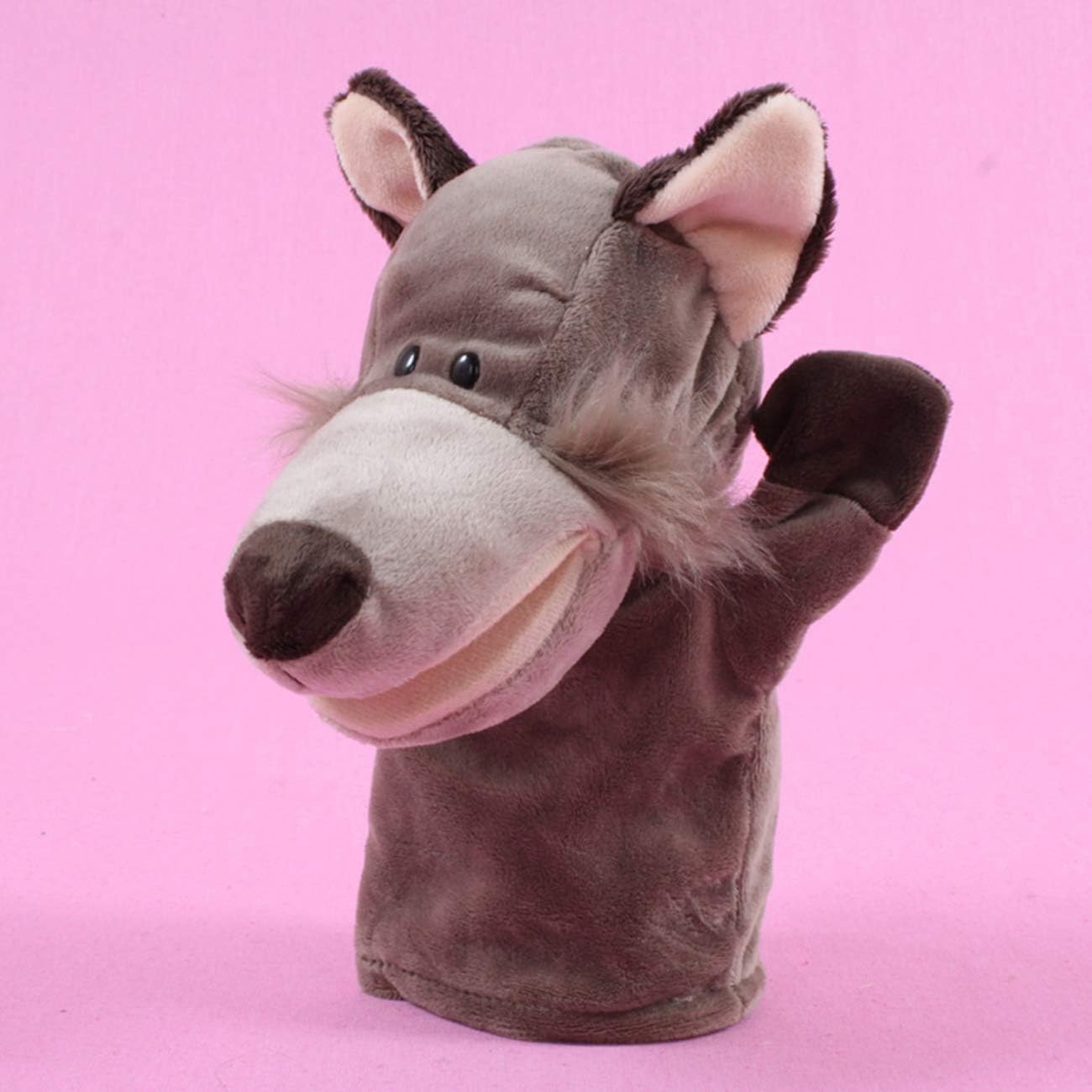 Wolf Open Mouth Hand Puppets Plush Animal Toys for Imaginative Pretend Play Storytelling image number 2
