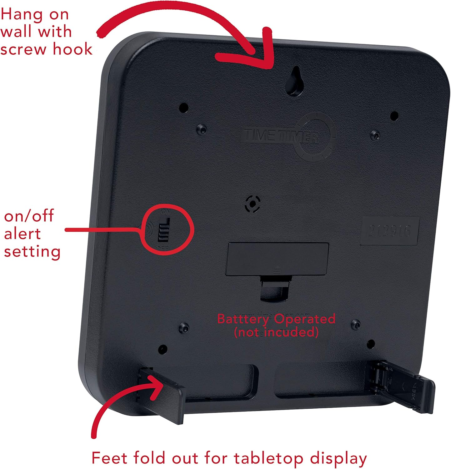 Time Timer 12 INCH, 60 Minute Visual Timer with Flip Out Legs and Optional Alert image number 6