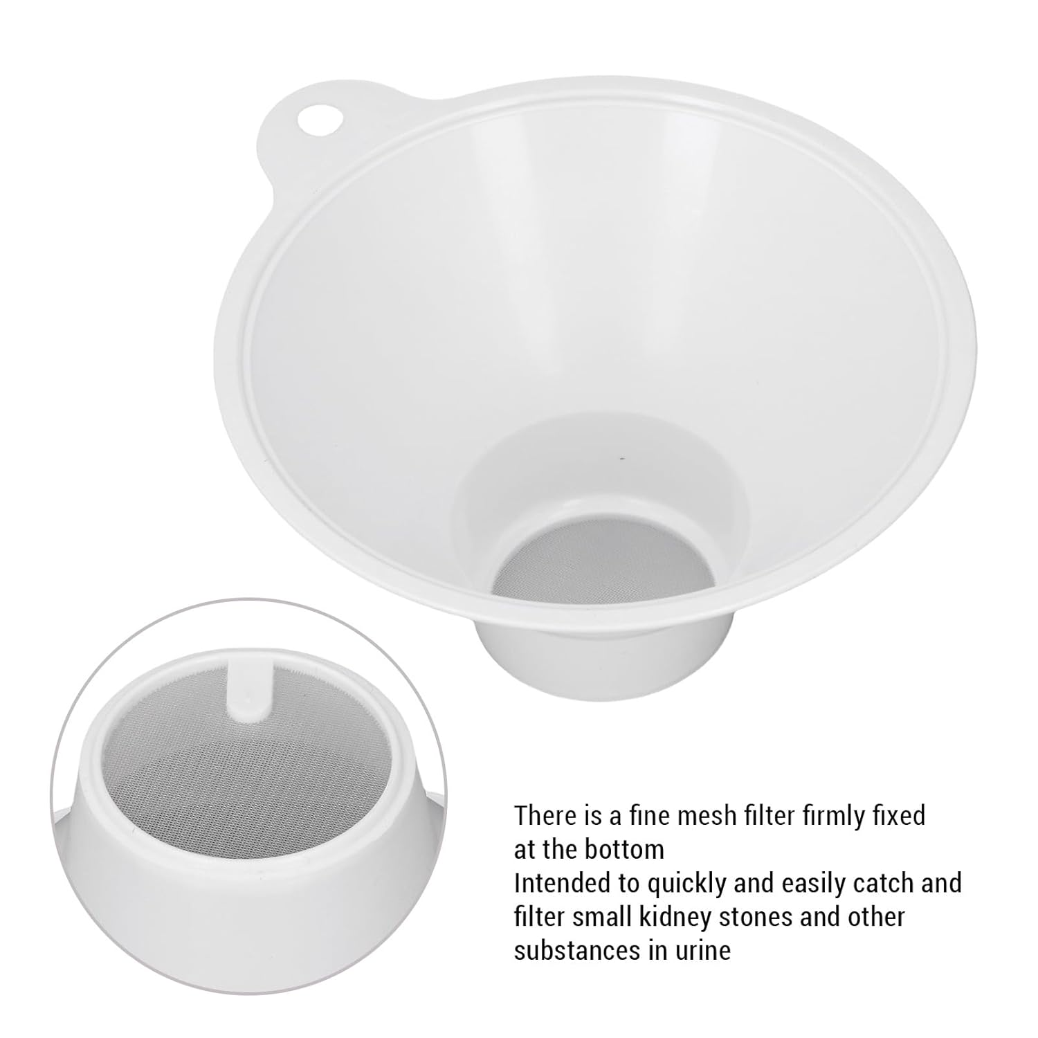 Sorandy 10Pcs Calculi Strainer, Pee Funnel for Analysis Testing, Plastic Kidney Stone Collector Funnel with Mesh Screen Filters for Straining Urine and Pee, 4.8Inch Top Width