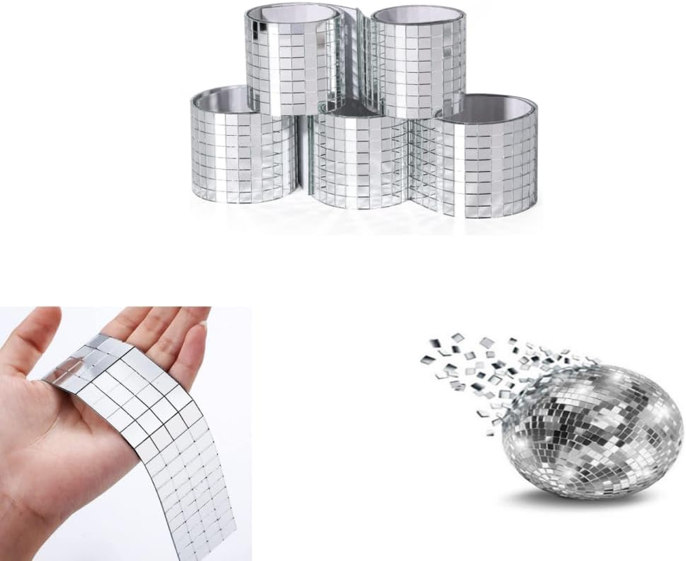 Changyeah 5 Rolls 8000 Pieces Self-Adhesive Mosaic Tiles Square Glass Mirrors Mosaic Tiles Mirror for DIY Craft Decoration (5Mm X 5Mm, Silver) image number 2