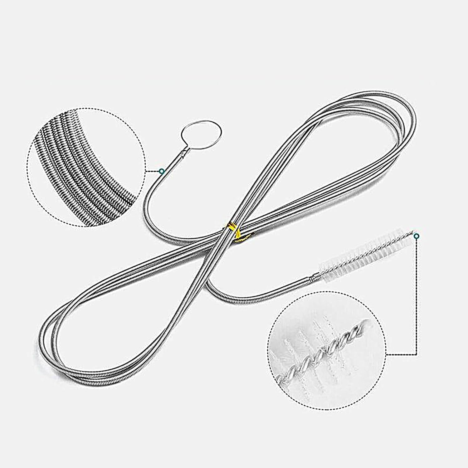 Drain Cleaning Brush | 59Inch Drain Pipe Brush | Sunroof Scrubber Automotive Care Accessories for Window Vehicle Sink Vent Outdoor Kitchen Laundry Home RV Bathroom Camping image number 6