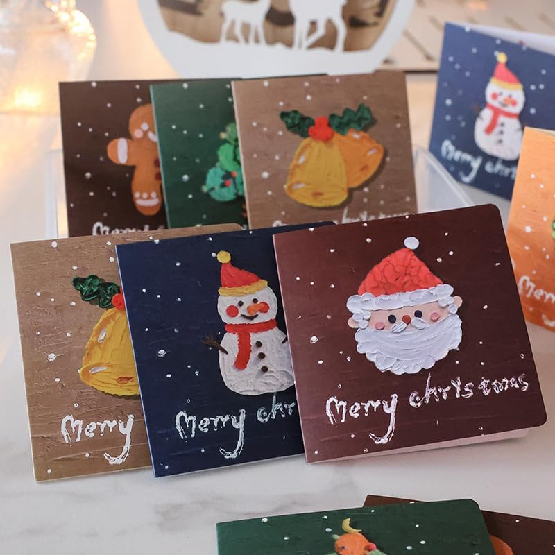6 Pack Christmas Cards, Small Greeting Cards Bulk with Envelopes in 6 Styles, Silver Pressed Craft, Sealing Stickers Perfect for Christmas Dream image number 1