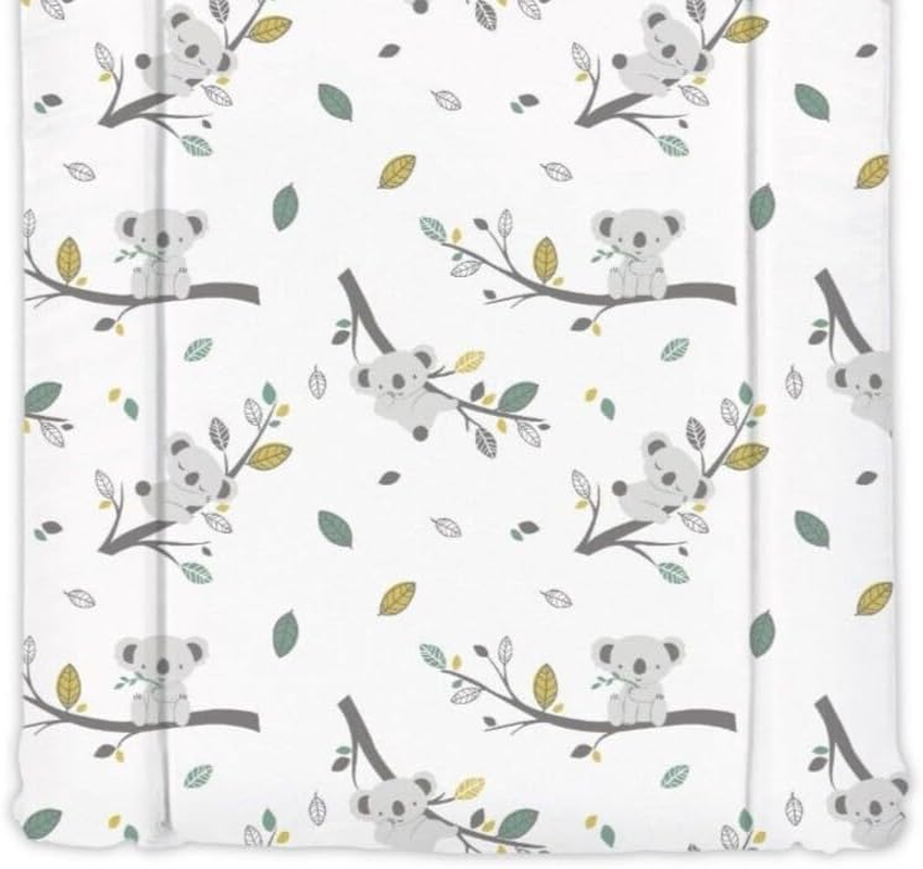Deluxe Koala Bear Print Changing Mat, Large Waterproof, Easy Wipe, Soft Padded Premium Travel Friendly Change Mat, White image number 2