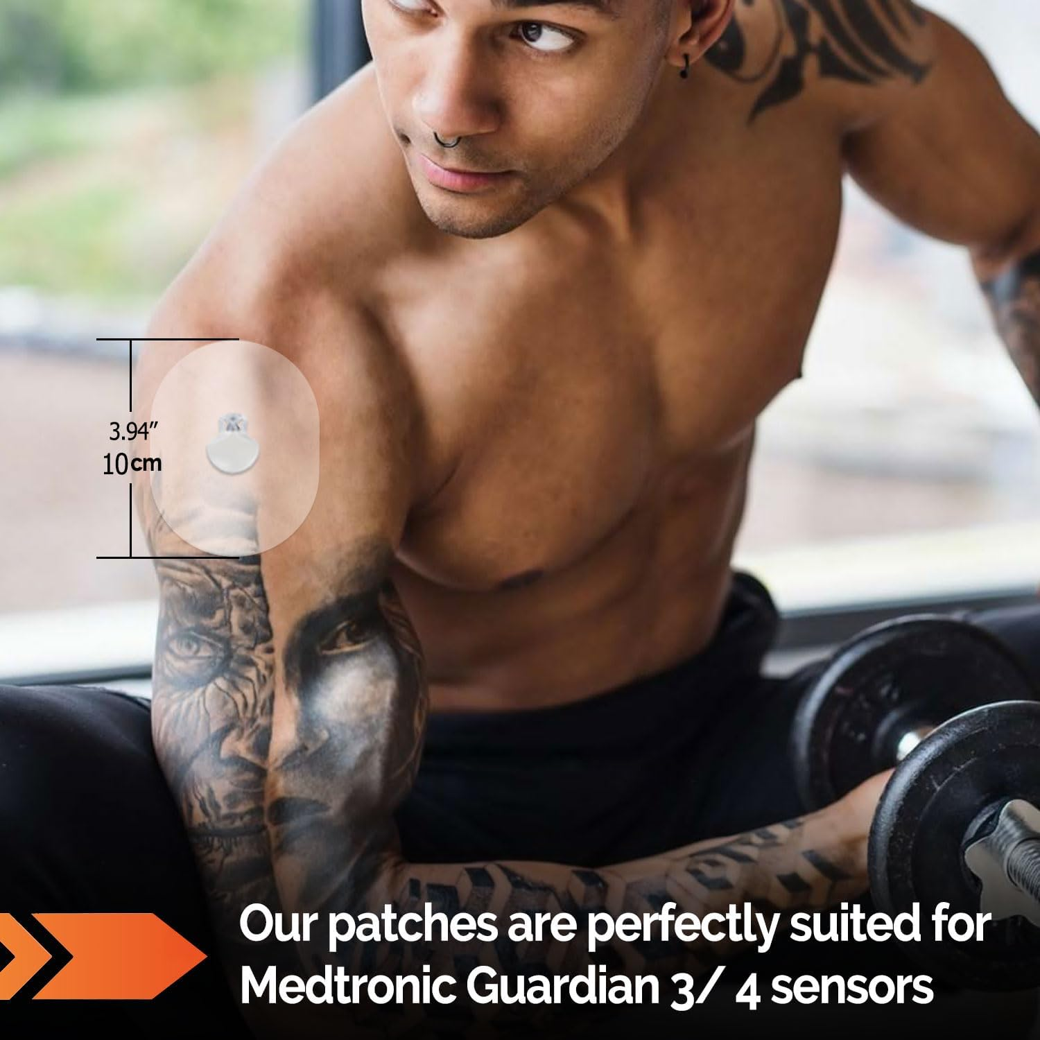 Adhesive Patches for Guardian Sensor 3/4，Waterproof and Latex Free CGM Sensor Patches for 7 Days (40 Pack), Pre-Cut Adhesive Tape, Continuous Glucose Monitor Protection Cover -GTAGKOMMEN image number 3