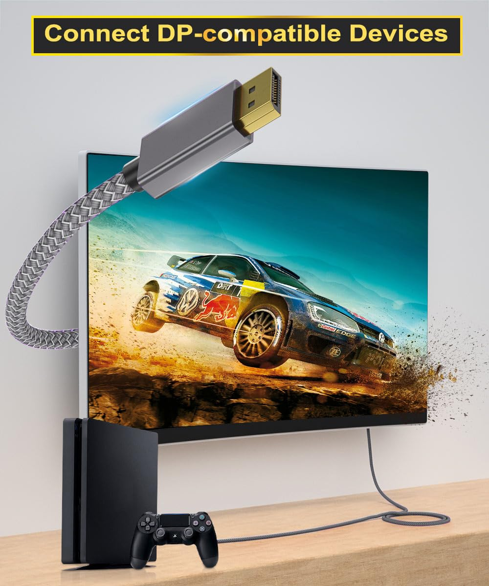 Itramax 8K 60Hz Displayport Cable 3M(2-Pack),10Ft DP 1.4 Male Ultra High Speed Cord for Laptop/Pc/Tv/Gaming Monitor,Support HBR3 Bandwidth of 32.4Gbps,4K@144Hz,2K@165Hz,1080P@240Hz(Dp 1.2 Compatible) image number 5