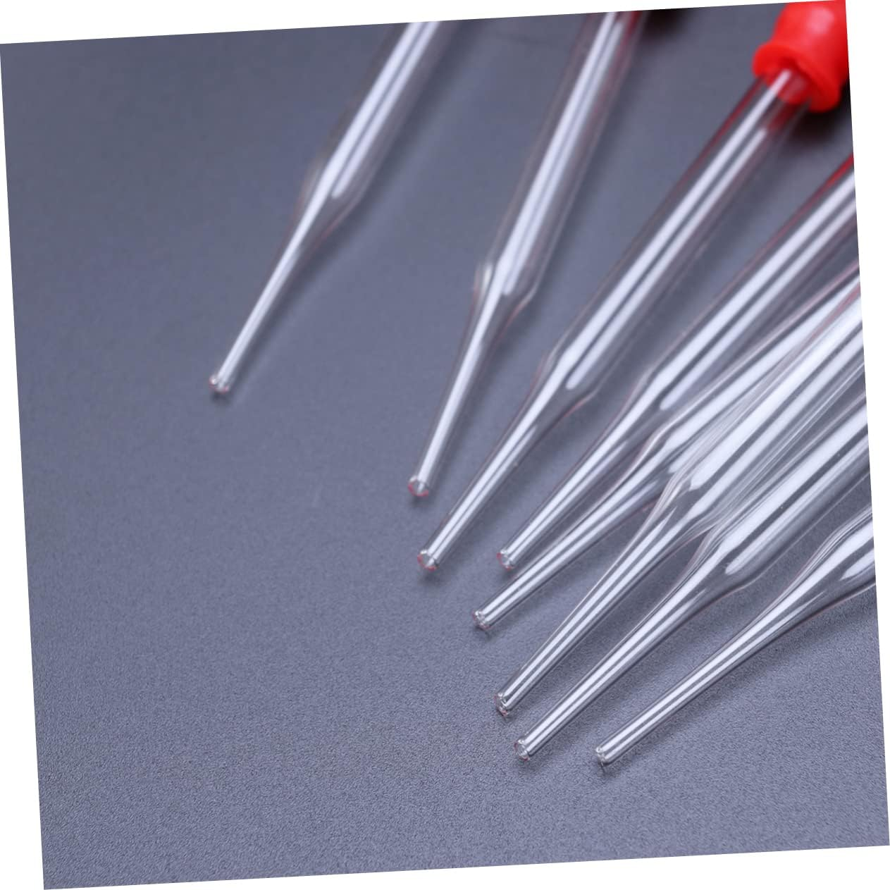BESTOYARD 10Pcs 12Cm Glass Pipette Droppers Silicone Bulbs Red Head for Laboratory and Home Use Eye Dropper Set image number 5