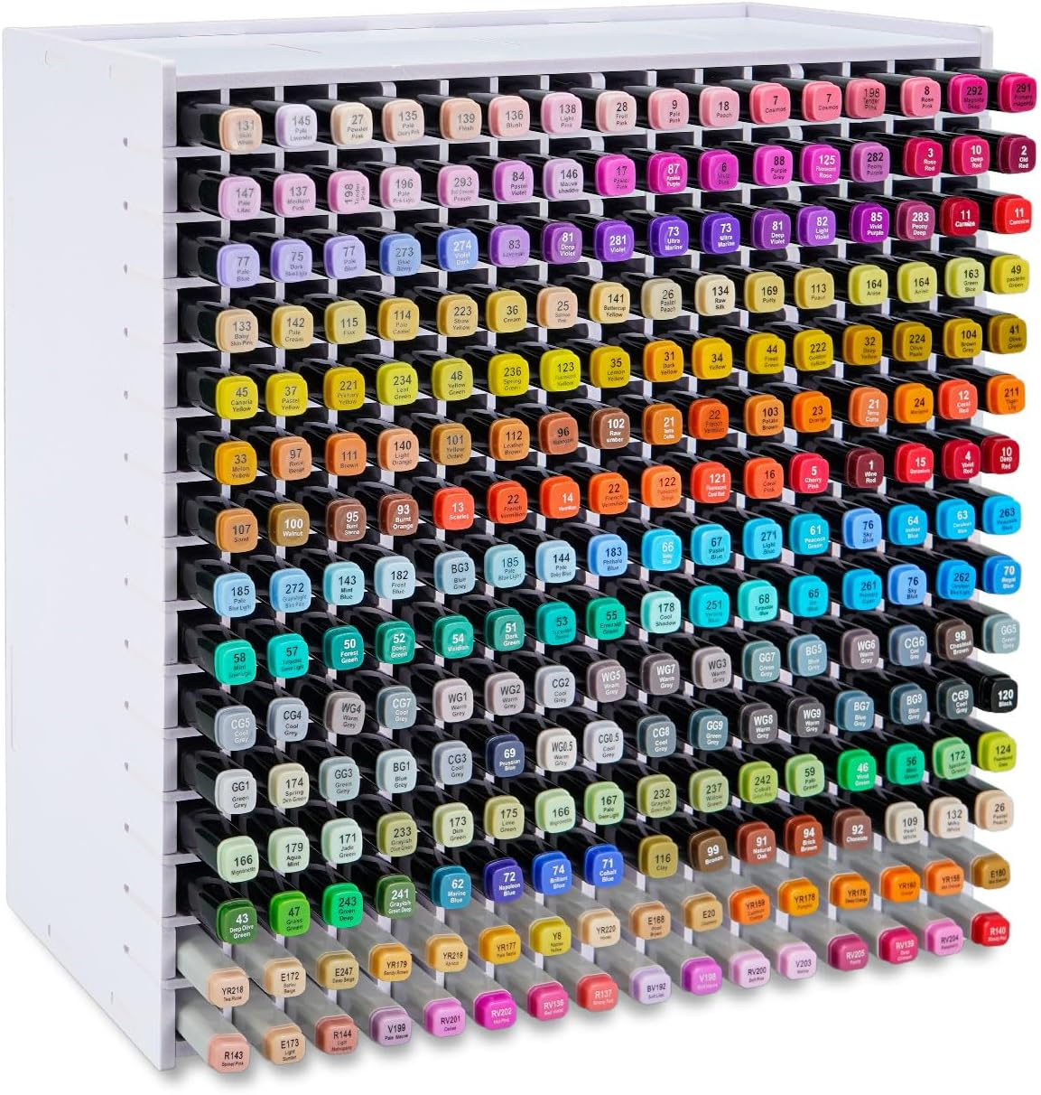 SANFURNEY Art Marker Storage Rack for 120 Markers, Watercolour Brushes Pens Color Pencils Organizer Holder for Desk image number 4
