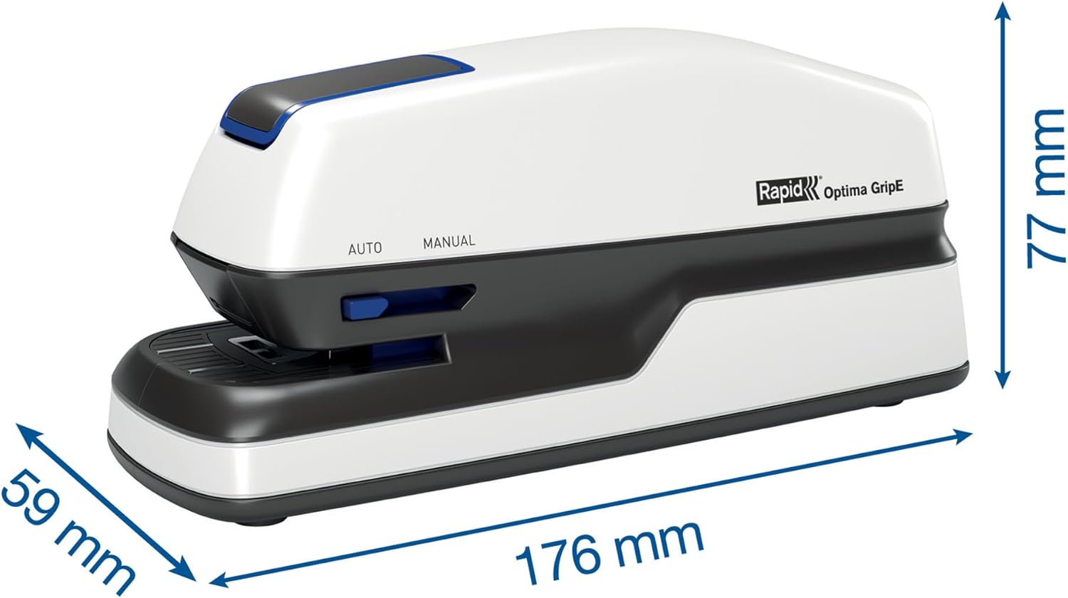Rapid Optima Gripe 2102349 Electric Stapler Set with 1000 Staples, Capacity 20 Sheets, Ideal for Office and Home Office, White image number 2