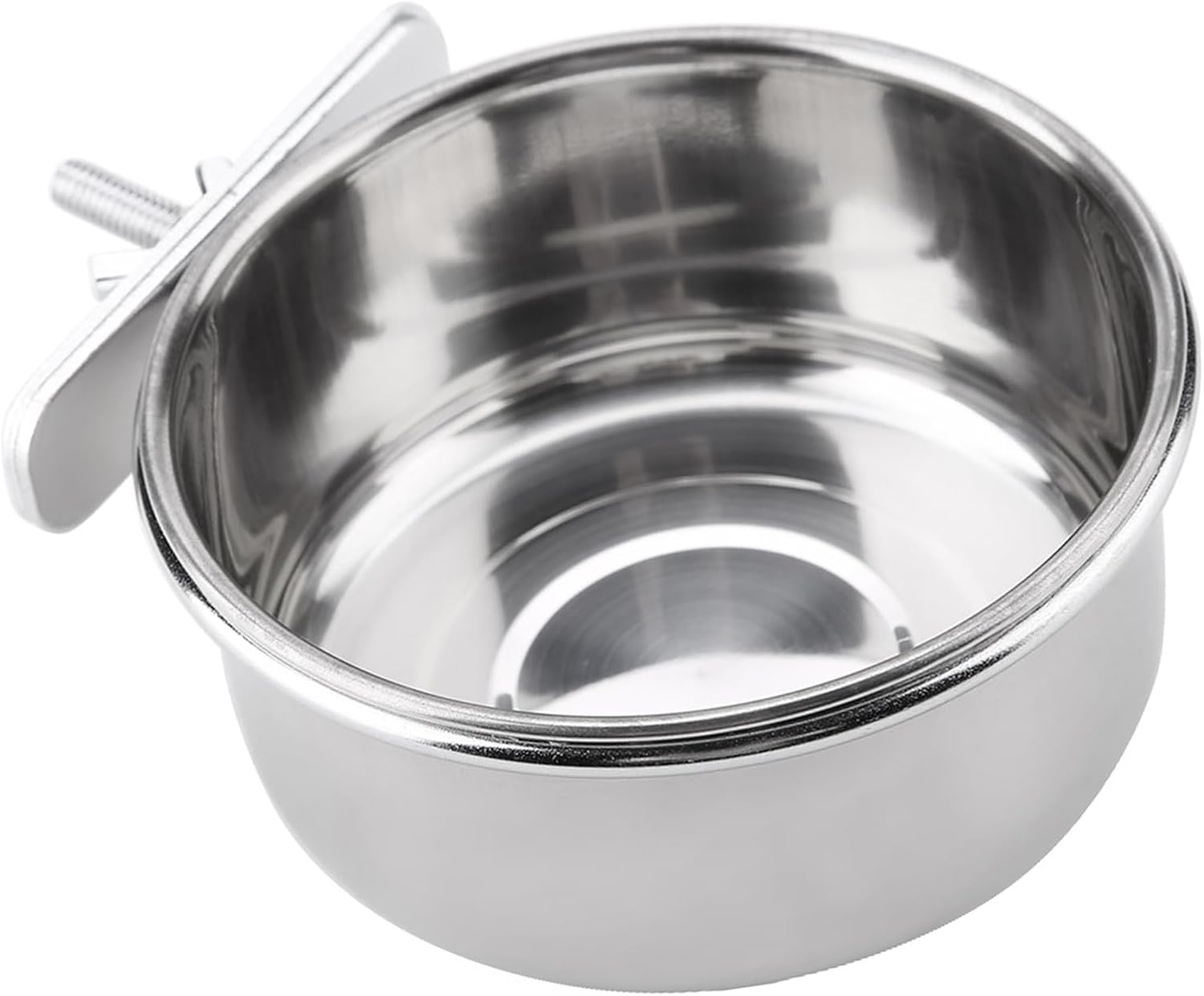 Oumefar Stainless Steel Bird Cage Feeder Parrot Food Water Feeding Bowl Bird Parrot Feeding Cup with Clip for Small Animals (S) image number 4