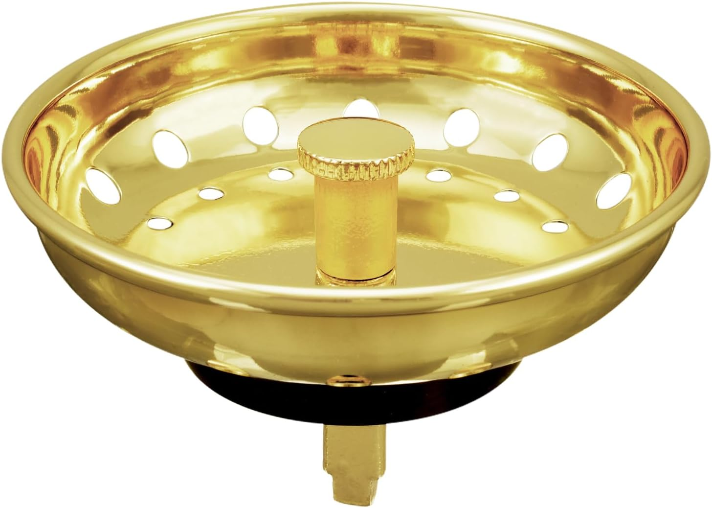 KONE Copper Kitchen Sink Strainer Basket, 2 Pcs Stainless Steel Antique Copper Sink Drain Strainer and Sink Stopper for Standard 3-1/2 Inch Sink Drain, with Metal Center Knob and Rubber Drain Stopper