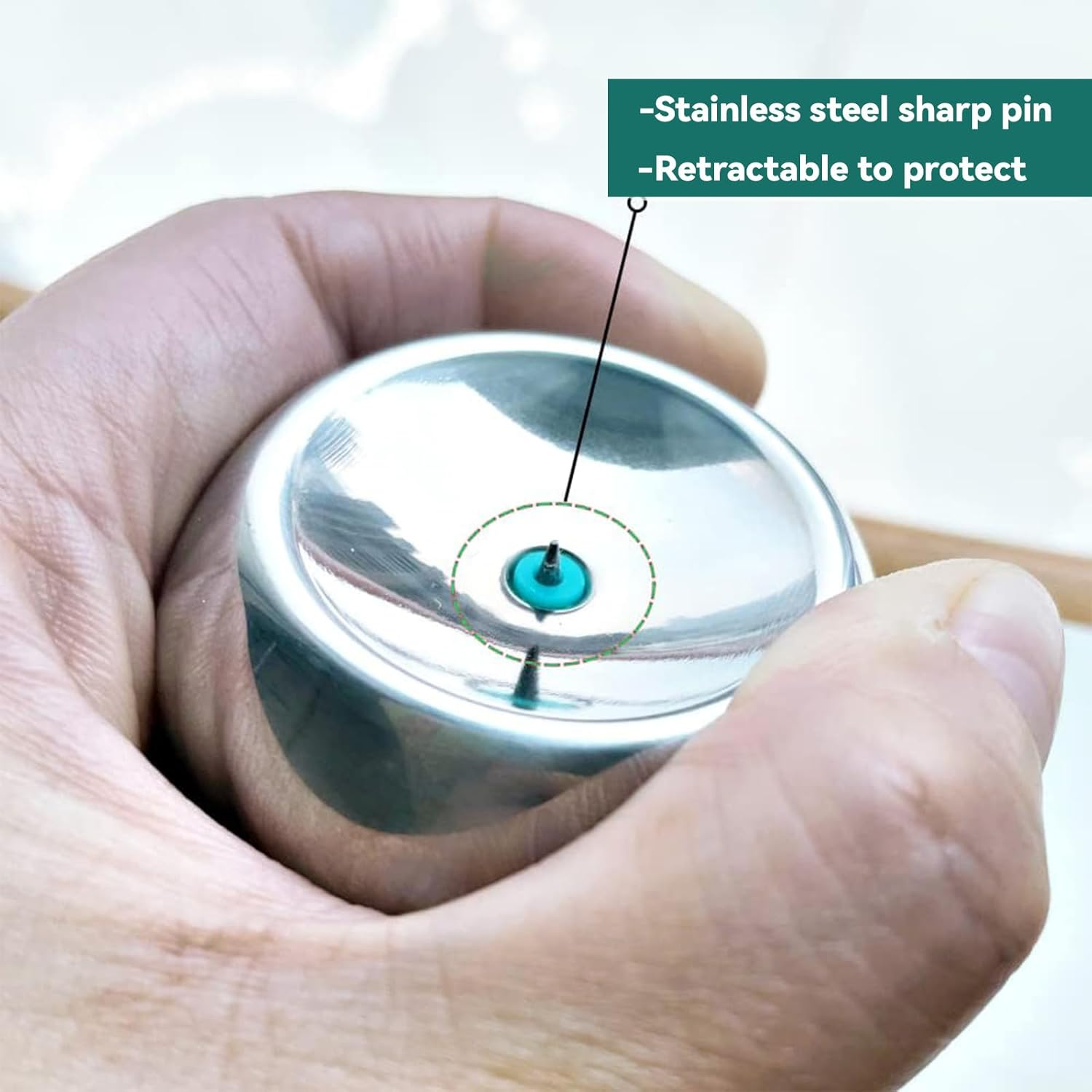 Stainless Steel Egg Piercer for Hard Boiled Eggs - Professional Hole Puncher Kitchen Tool with Non-Slip Base, Dishwasher Safe & Rust-Proof, Perfect for Baking, Cooking & Egg Decoration image number 2