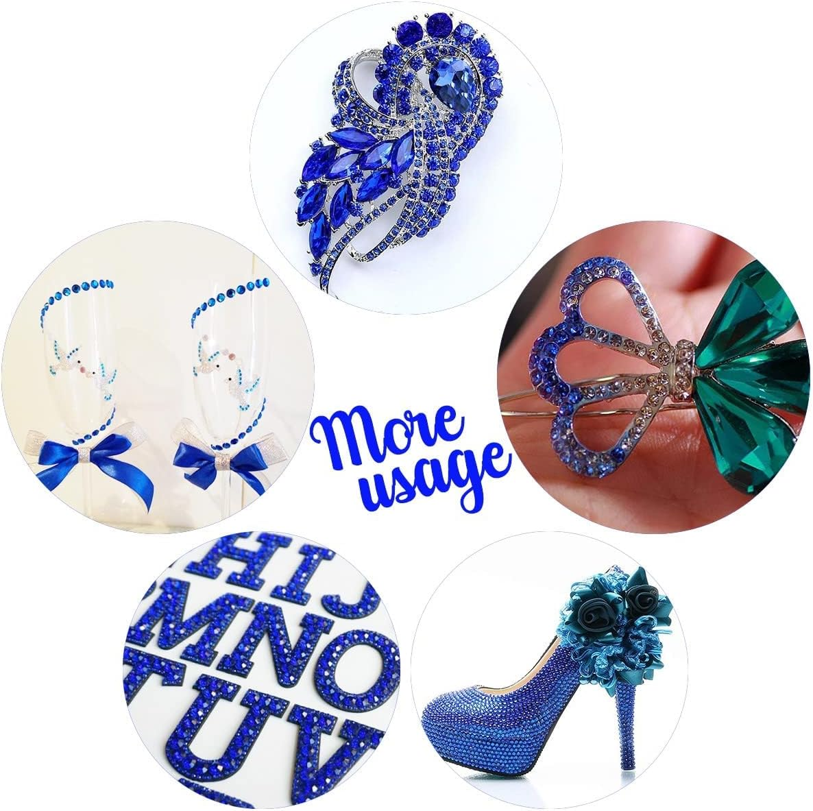 Qiipii Dark Blue Crystal Resin Rhinestones W B7000 Glue for Bedazzling Crafting 2Mm-6Mm Sapphire Flatback Stones Diamonds Crystals Gems Bedazzler Kit for Nails Face Eyes Makeup Tumblers Bottles Crafts image number 6