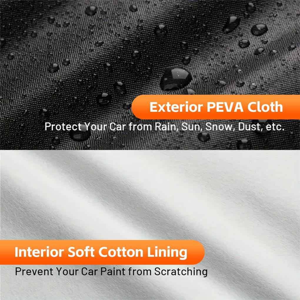 Vivva 6 Layers Car Cover Outdoor Car Cover Universal Full Car Covers for Automobiles All Weather Waterproof UV Protection Windproof Rain Dust Scratch Snow Fit SUV Large (5.2 * 2.0 * 1.8M)