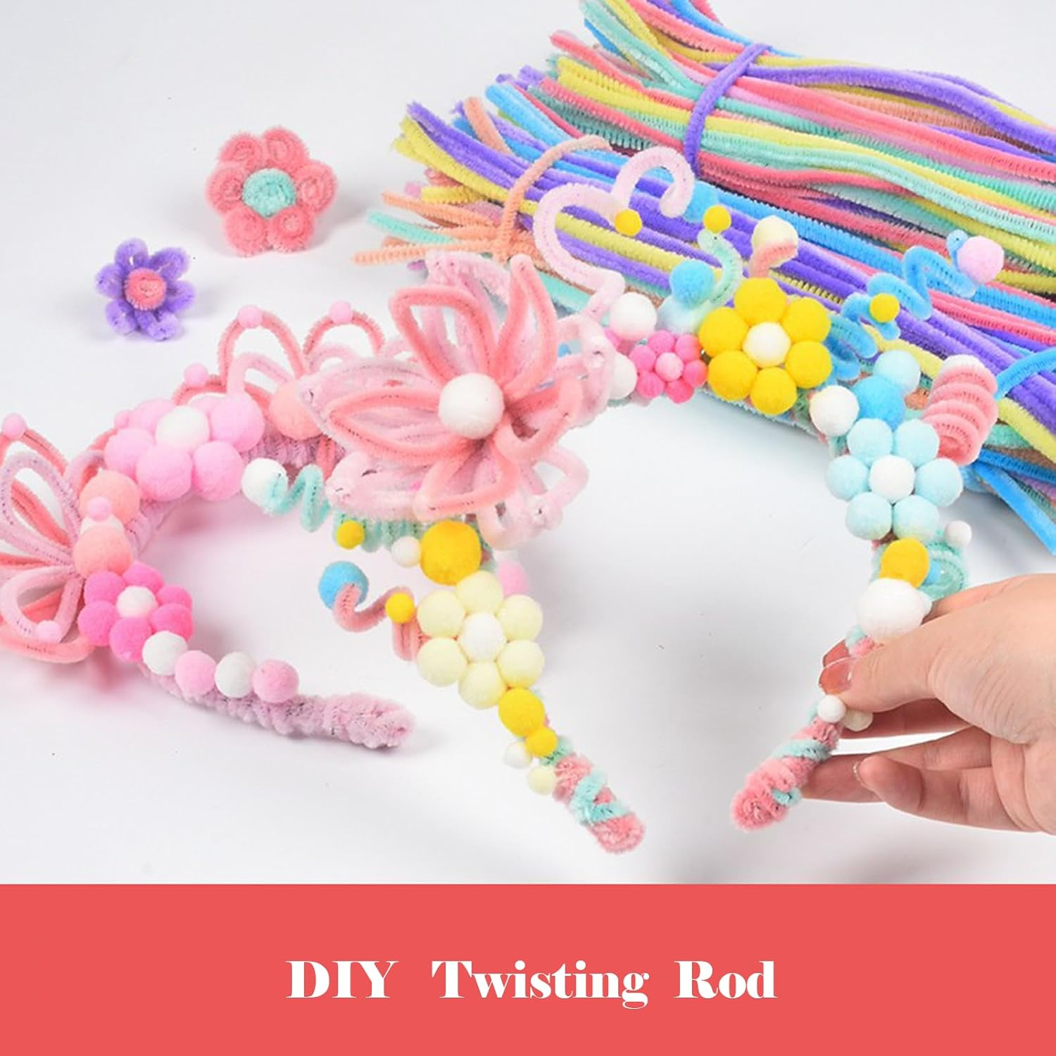 1000 PCS Pipe Cleaners,Mixed Colored Furry Chenille Sticks,Diy Pipe Cleaners for Crafts Kids Arts & Crafts Supplies（6 Mm X 12 In） image number 3