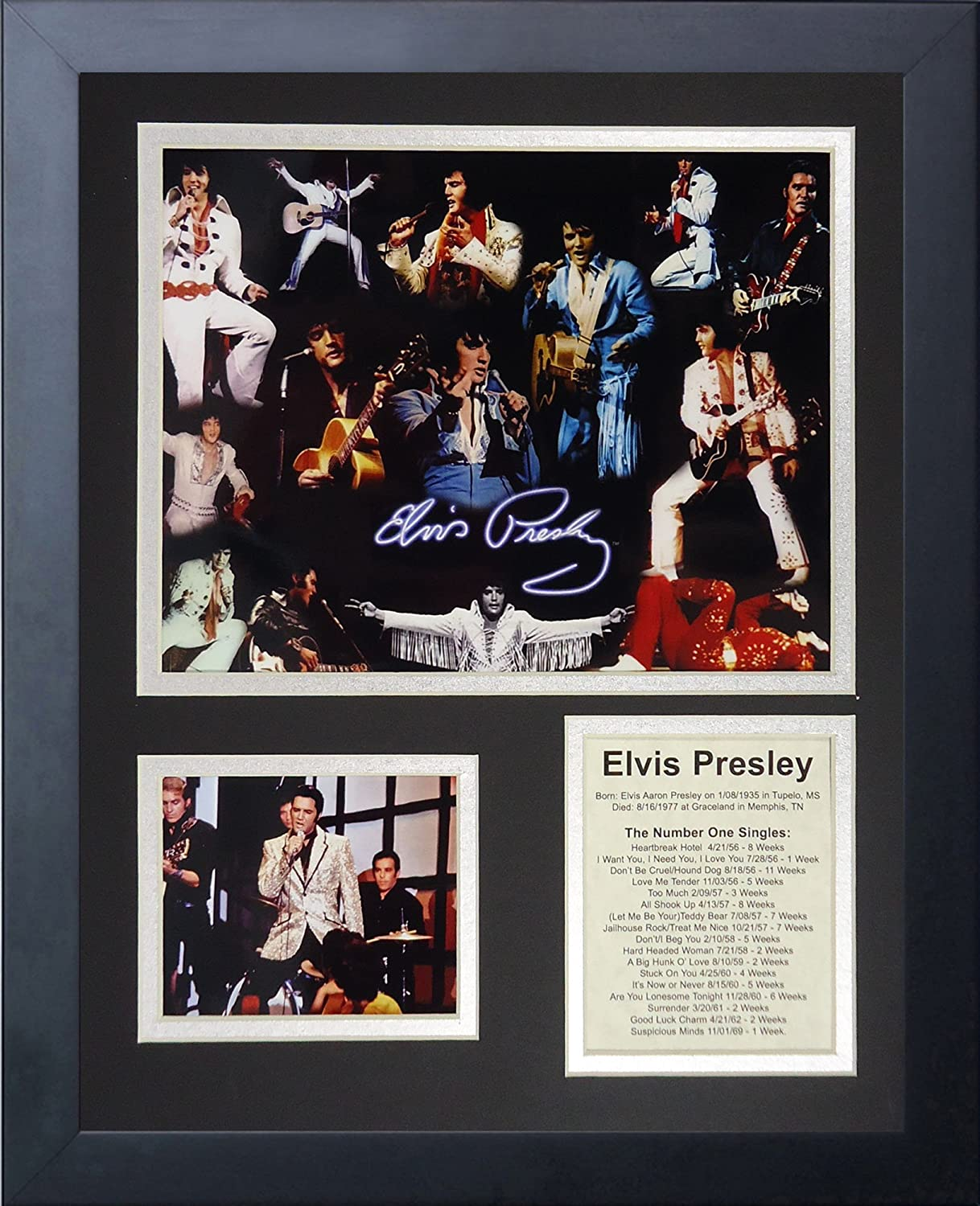 Legends Never Die Elvis Presley Framed Photo Collage, 11X14-Inch, (16182U)