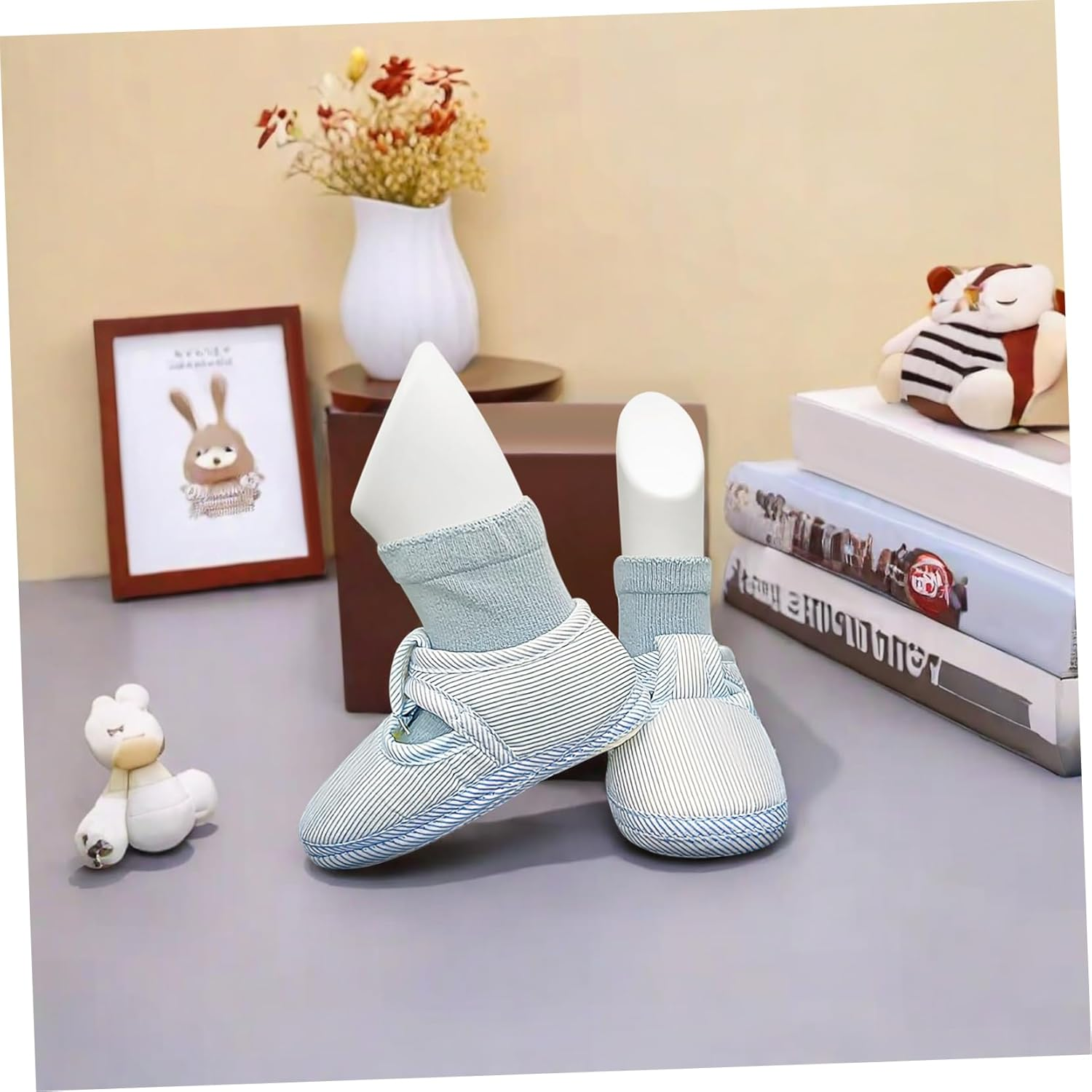 NOLITOY 4Pcs Baby Foot Mannequin Displaying Feet Plastic Abstract Toddler Shoe Model White and Skin Tone Small Store Retail Accessory 11.5Cm 14Cm image number 5