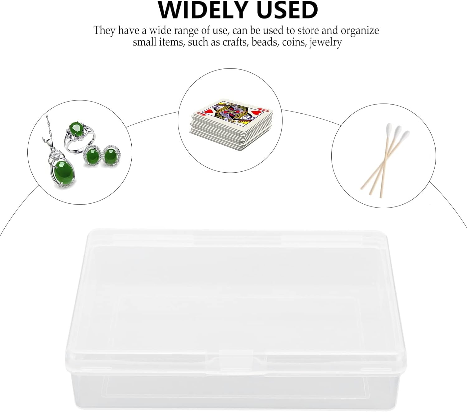 TOYANDONA 6 Pcs Transparent Plastic Card Storage Boxes with Secure Lock Latch Portable Organizer for Playing Cards Beads Coins and Jewelry image number 4