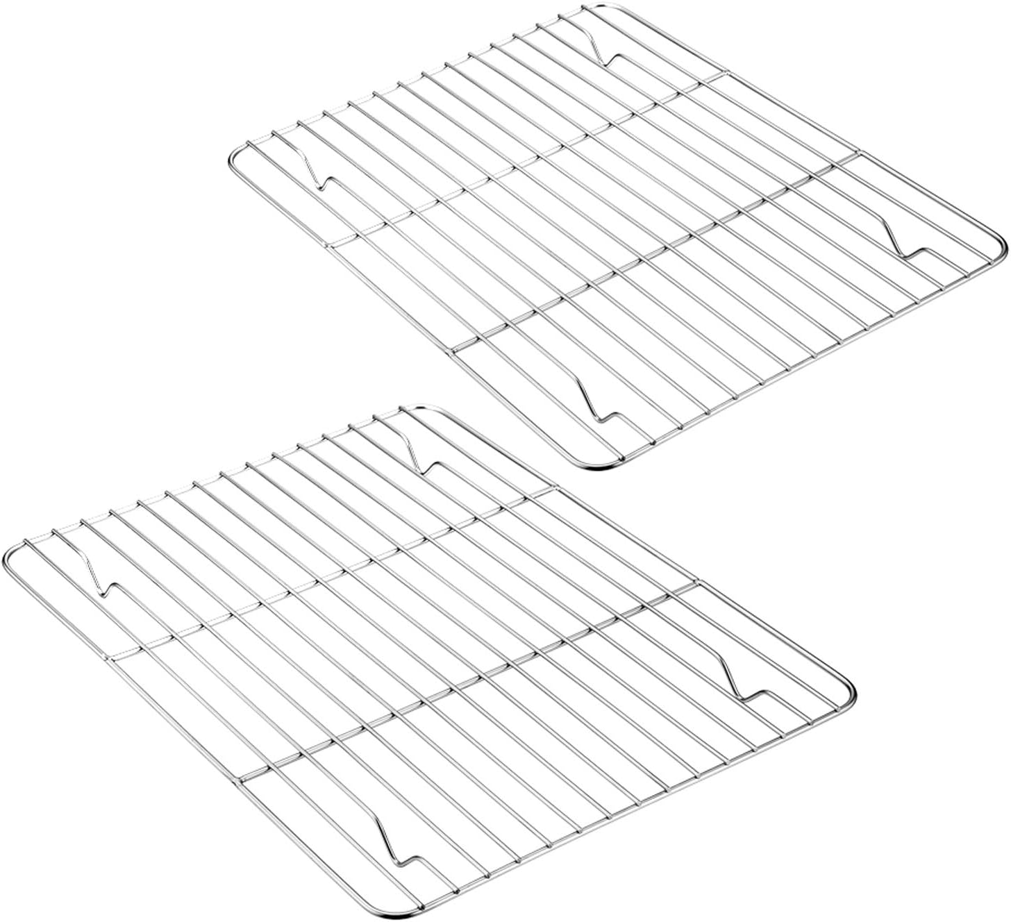 Baking Cooling Rack Set of 2, E-Far Stainless Steel Metal Roasting Cooking Racks, Size - 11.6'' X 9'', Non Toxic & Rust Free, Oven & Dishwasher Safe image number 4