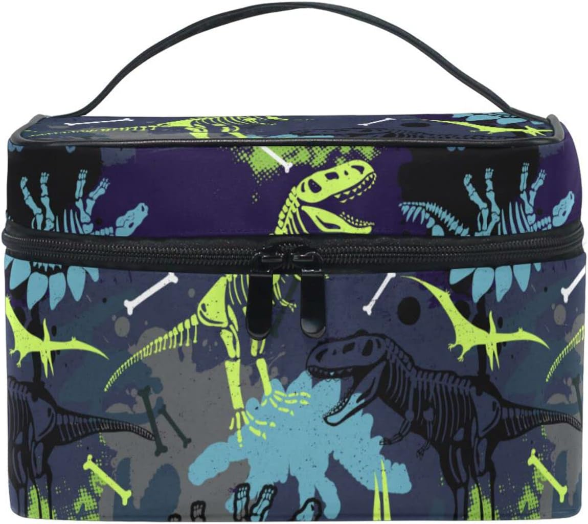 ODAWA Abstract Floral Pattern Makeup Bag Waterproof Travel Organizer Bag for Women and Girls, Red Roses2