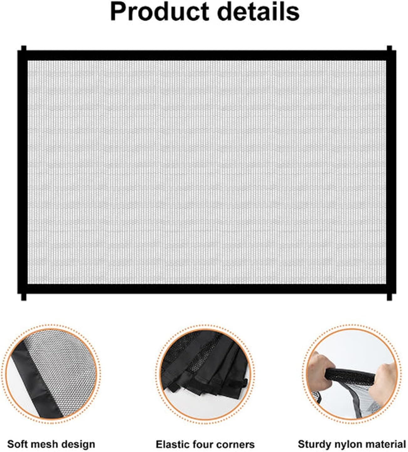 EZONEDEAL Pet Mesh Gate, Portable Folding Mesh Magic Gate for Stairs Wide 70.8"X27.56", Retractable Dog Cat Safe Gate Guard Safety Fence for Hall Doorway Door Stair House Wall Mount, Dog Stairs Gate image number 2