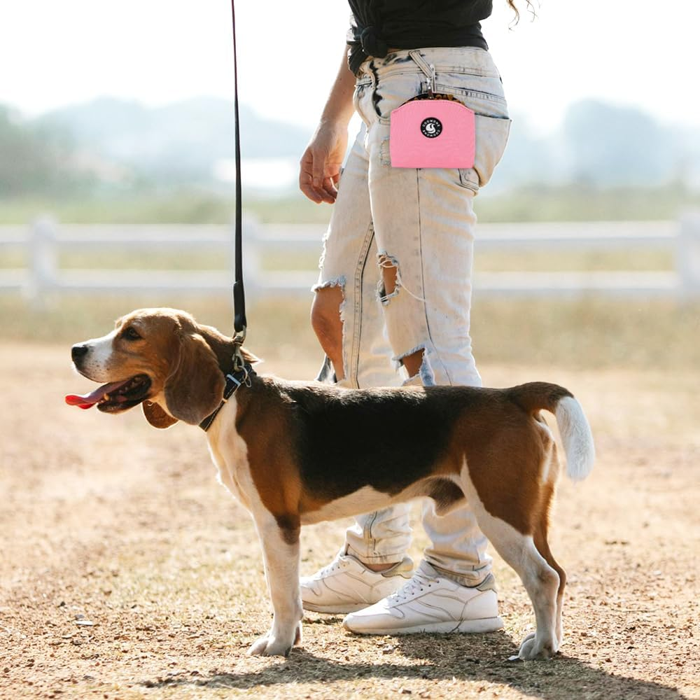 COOWONE Dog Treat Bag with Magnetic Opening - Pink, Small, Minimalist - Blue image number 5