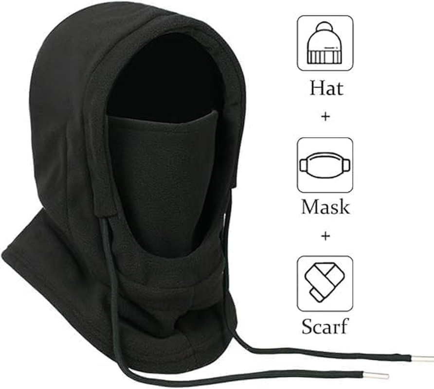 Windproof and Cold-Proof Tactical Heavyweight Balaclava Outdoor Sports Mask (1PC Black) - Black image number 2