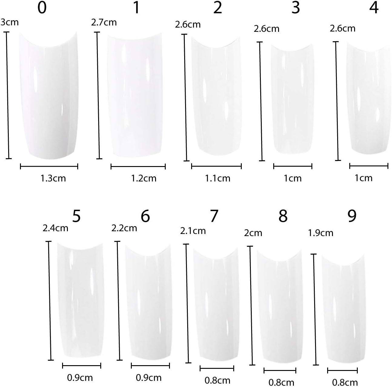 TRIXES 500 White French False Acrylic Nail Art Tips Gel Makeup image number 4