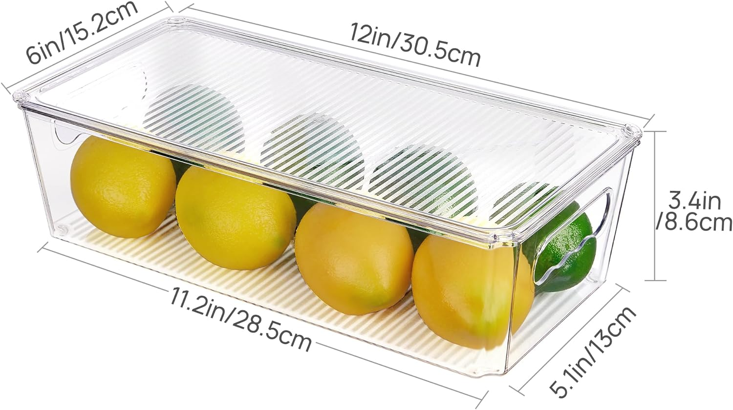 Vtopmart 8Pcs Clear Organizers and Storage Bins with Lids, Stackable Plastic Storage Containers with Handles for Fridge, Freezer, Pantry, Cabinet, Kitchen Organization and Storage image number 2