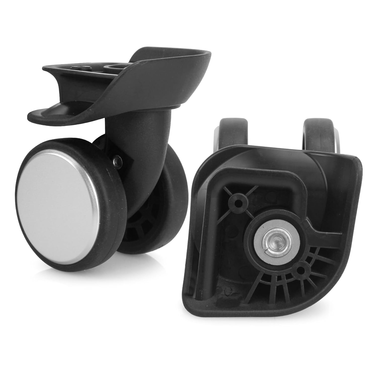 Ech.Apr 2Pcs Luggage Wheels Replacement, Plastic Luggage Suitcase Wheels, 360 Degree Rotation Wheel, Black, Black, 2Pcs, Ea237 image number 5